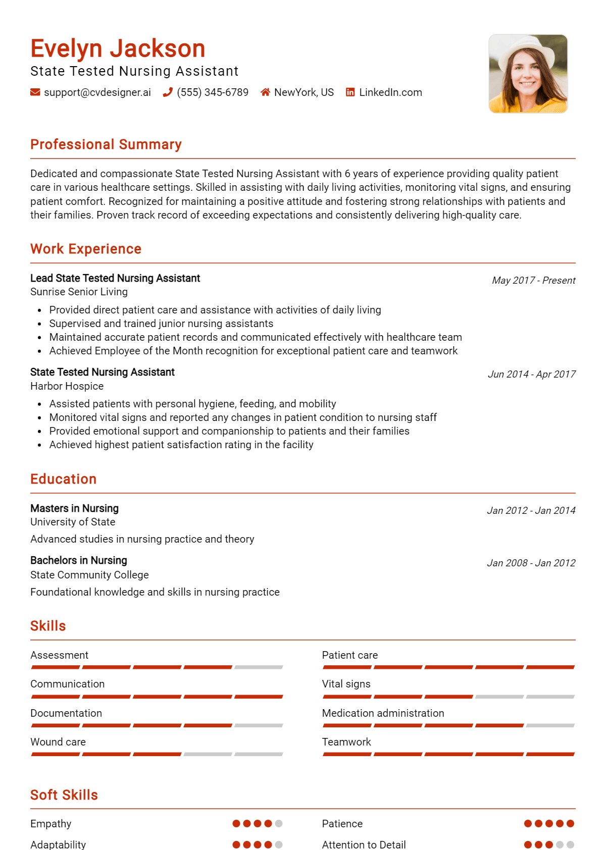 State Tested Nursing Assistant Resume Example for 2026: Top CV Skills Preview
