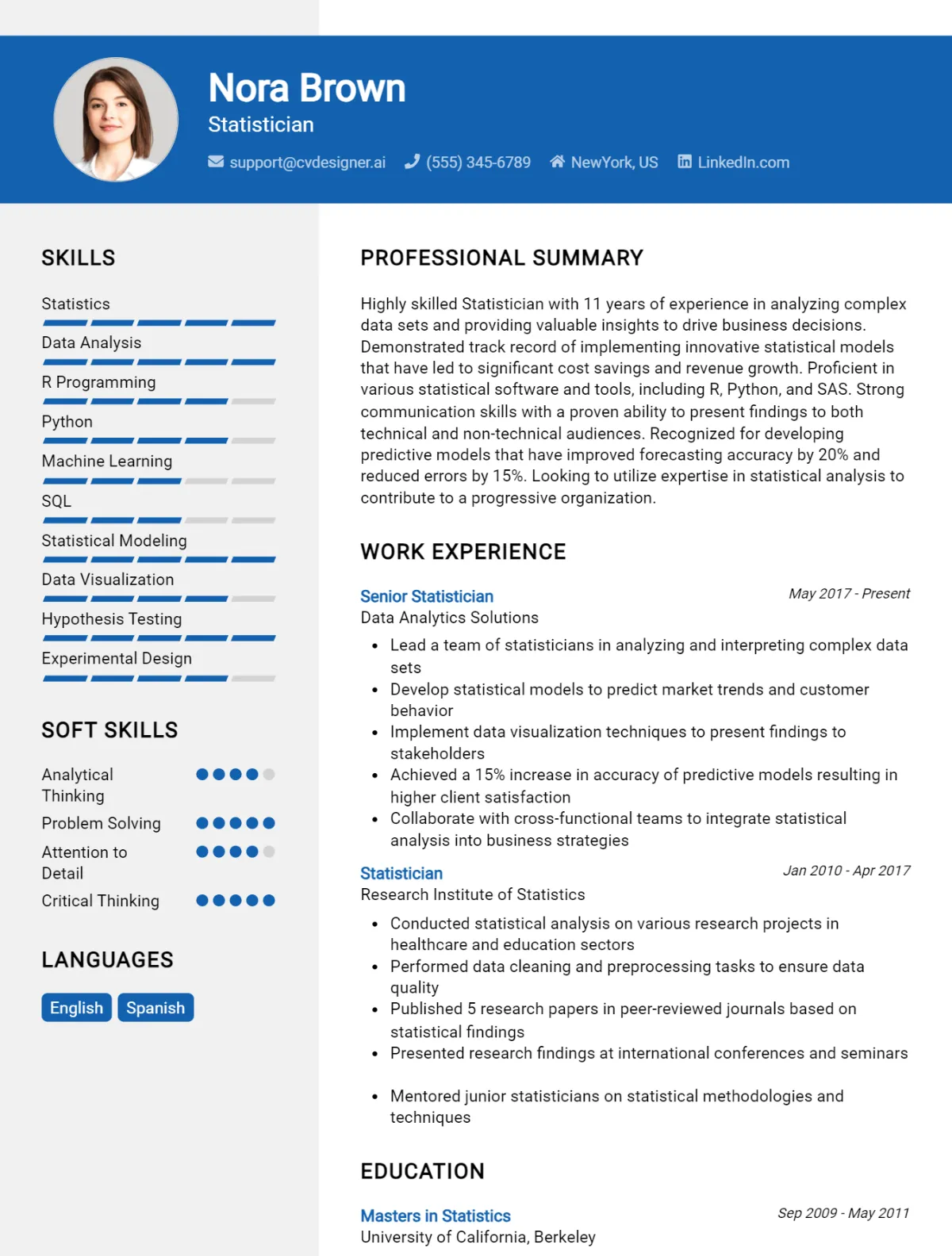 Statistician CV Example For 2026: Top Tips & Samples Preview