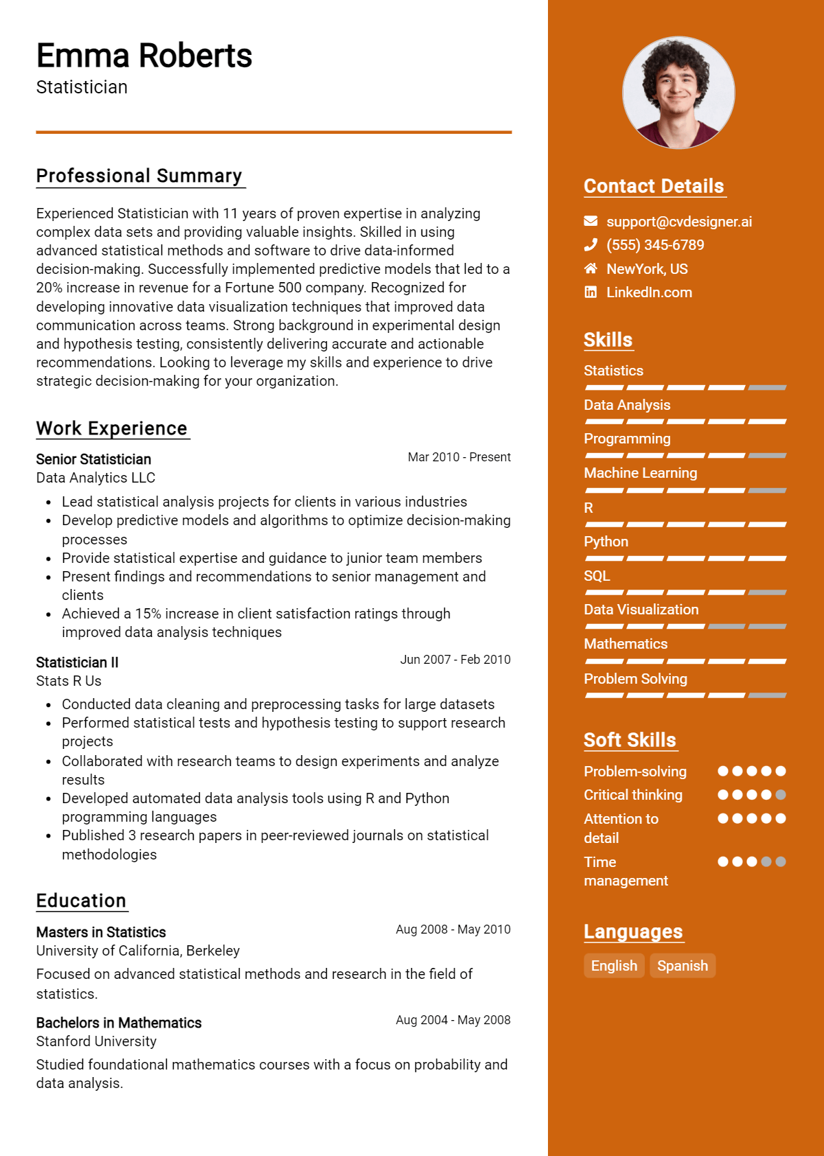 Statistician Resume Example for 2026: Free Downloadable Templates Preview