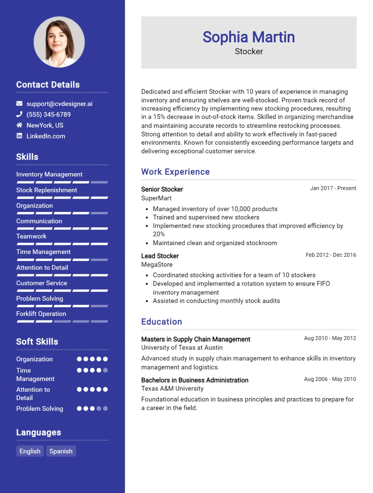 Stocker CV Example For 2026: Top Tips & Samples Preview