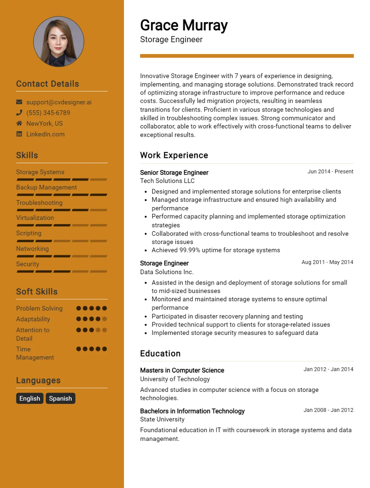 Storage Engineer CV Example For 2026: Top Tips & Samples Preview