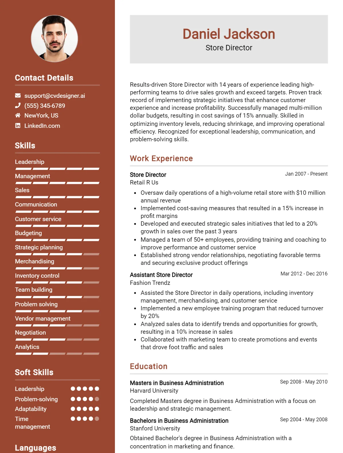Store Director CV Example For 2026: Expert Tips & Templates Preview
