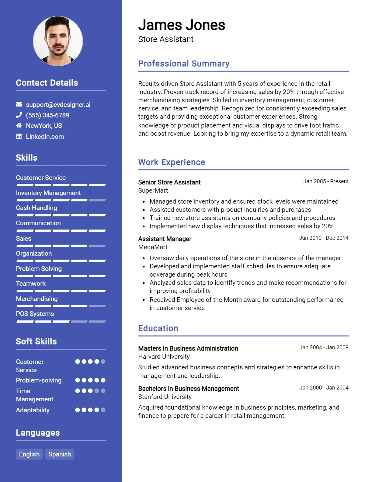 Store Assistant CV Example For 2026: Ultimate Guide Preview