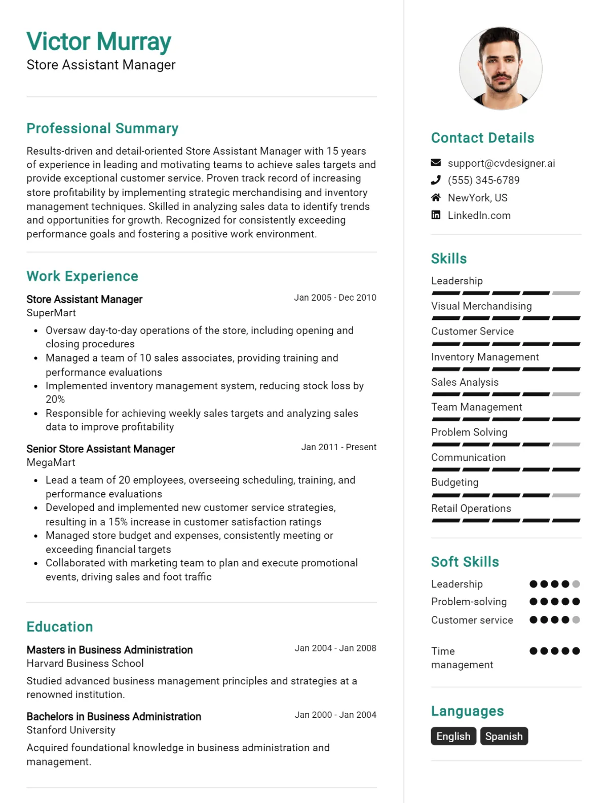 Store Assistant Manager CV Example For 2026: Proven Tips & Templates Preview