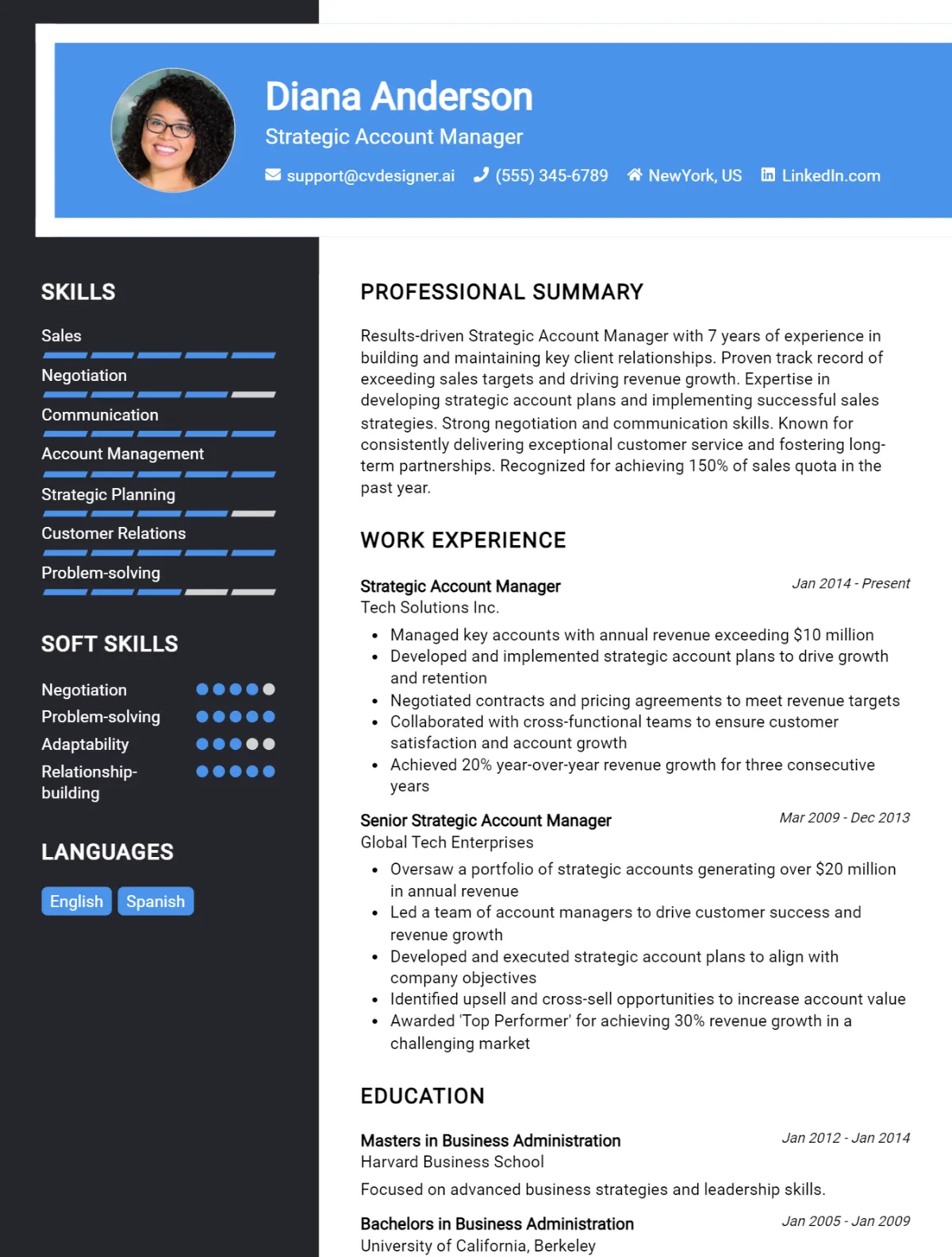 Strategic Account Manager CV Example For 2026: Examples & Free Templates Preview