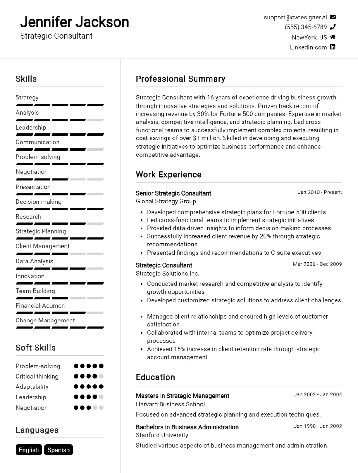 5 Strategic Consultant CV Examples And Templates For 2026 Preview