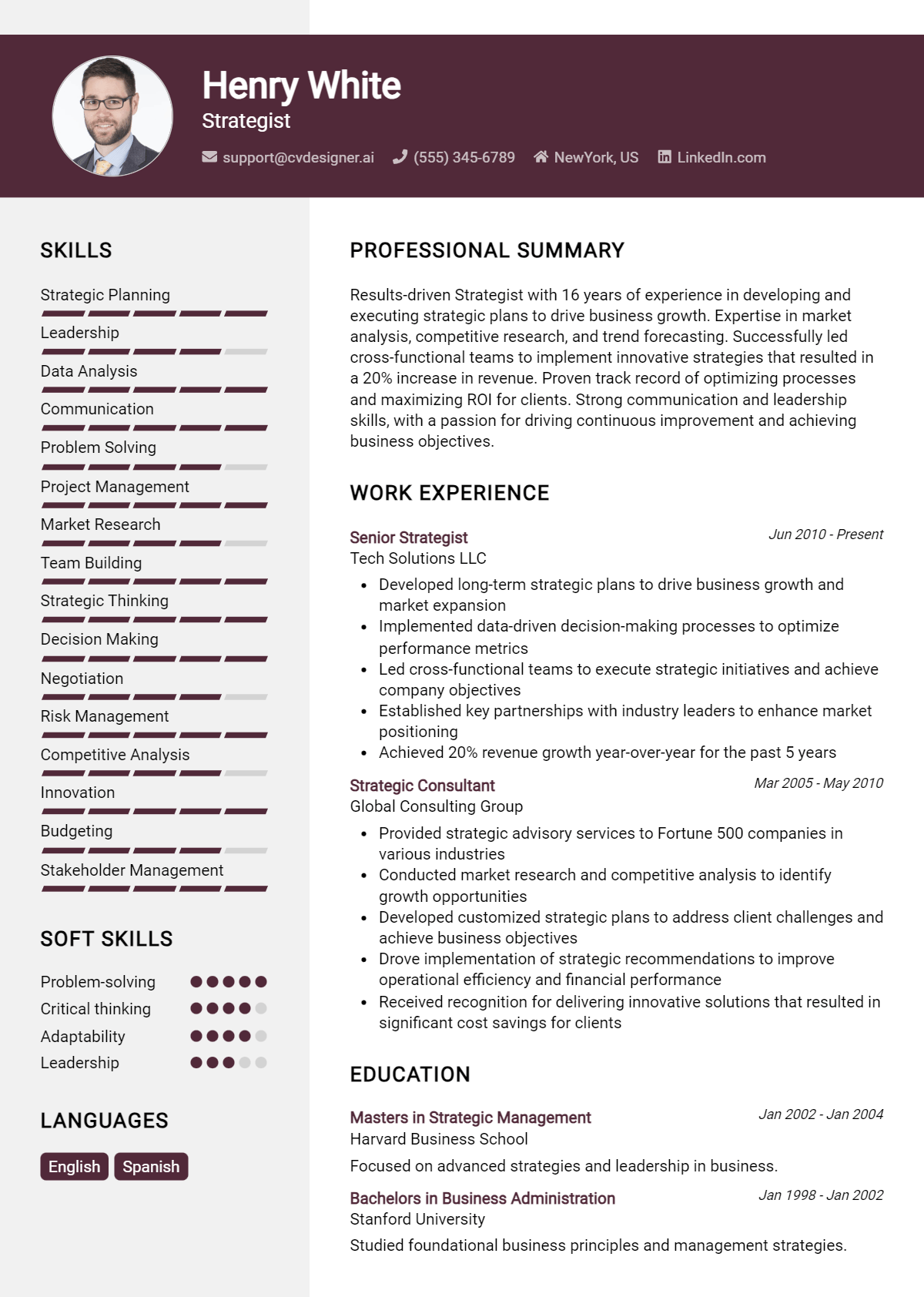 Strategist Resume Example for 2026: Tips & Templates Preview