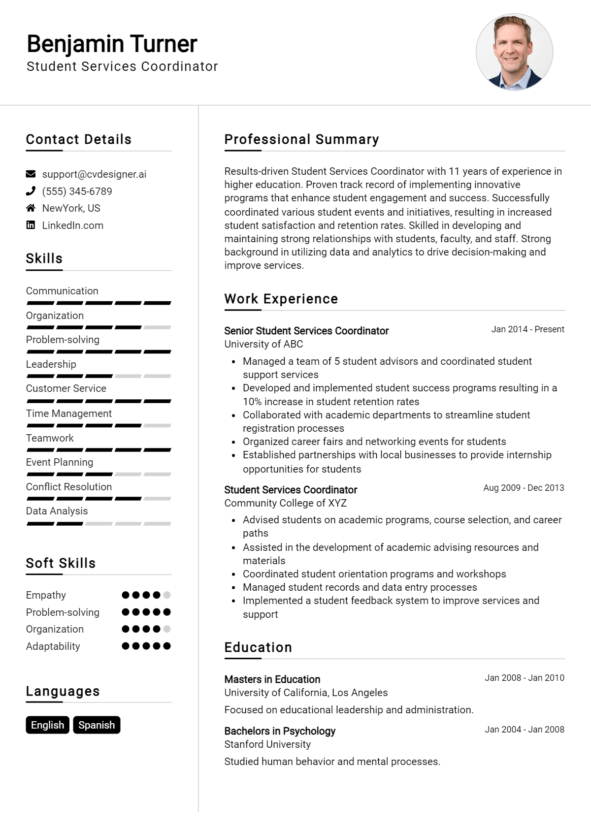 Student Services Coordinator Resume Example for 2026: Tips & Templates Preview