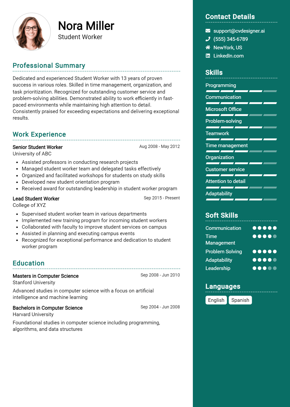 Student Worker Resume Example for 2026: Tips to Stand Out Preview