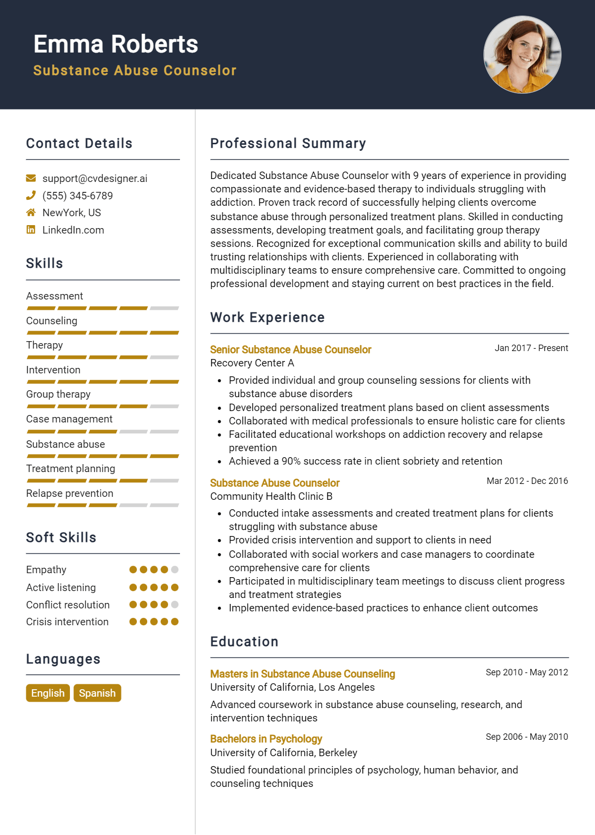 Substance Abuse Counselor Resume Example for 2026: Best Formatting Tips Preview
