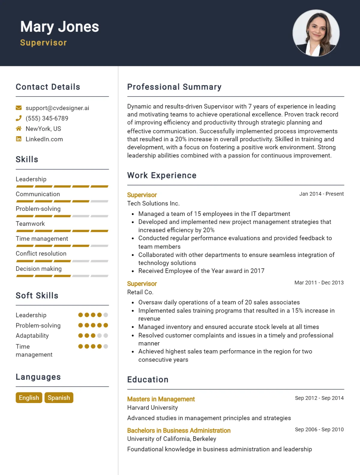 4 Supervisor CV Examples For 2026: Effective CV Writing Tips Preview