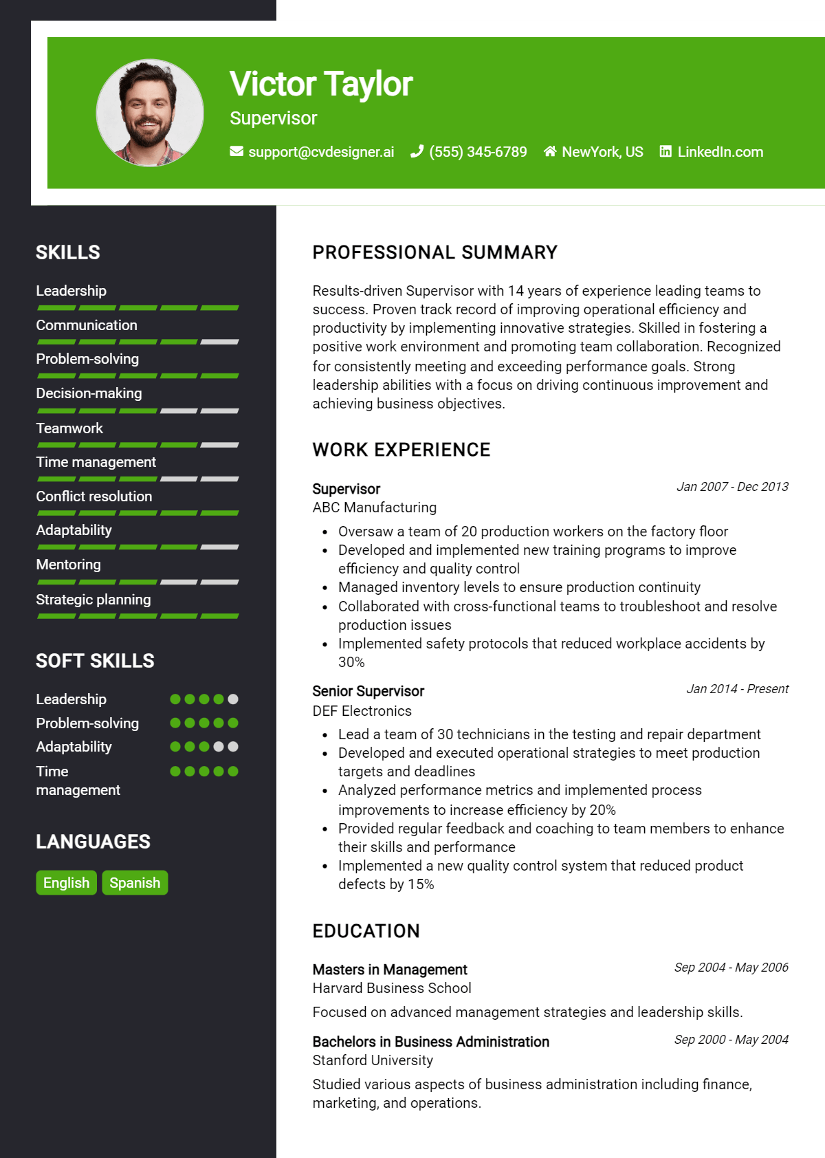 Supervisor Resume Example for 2026: Best Tips Preview