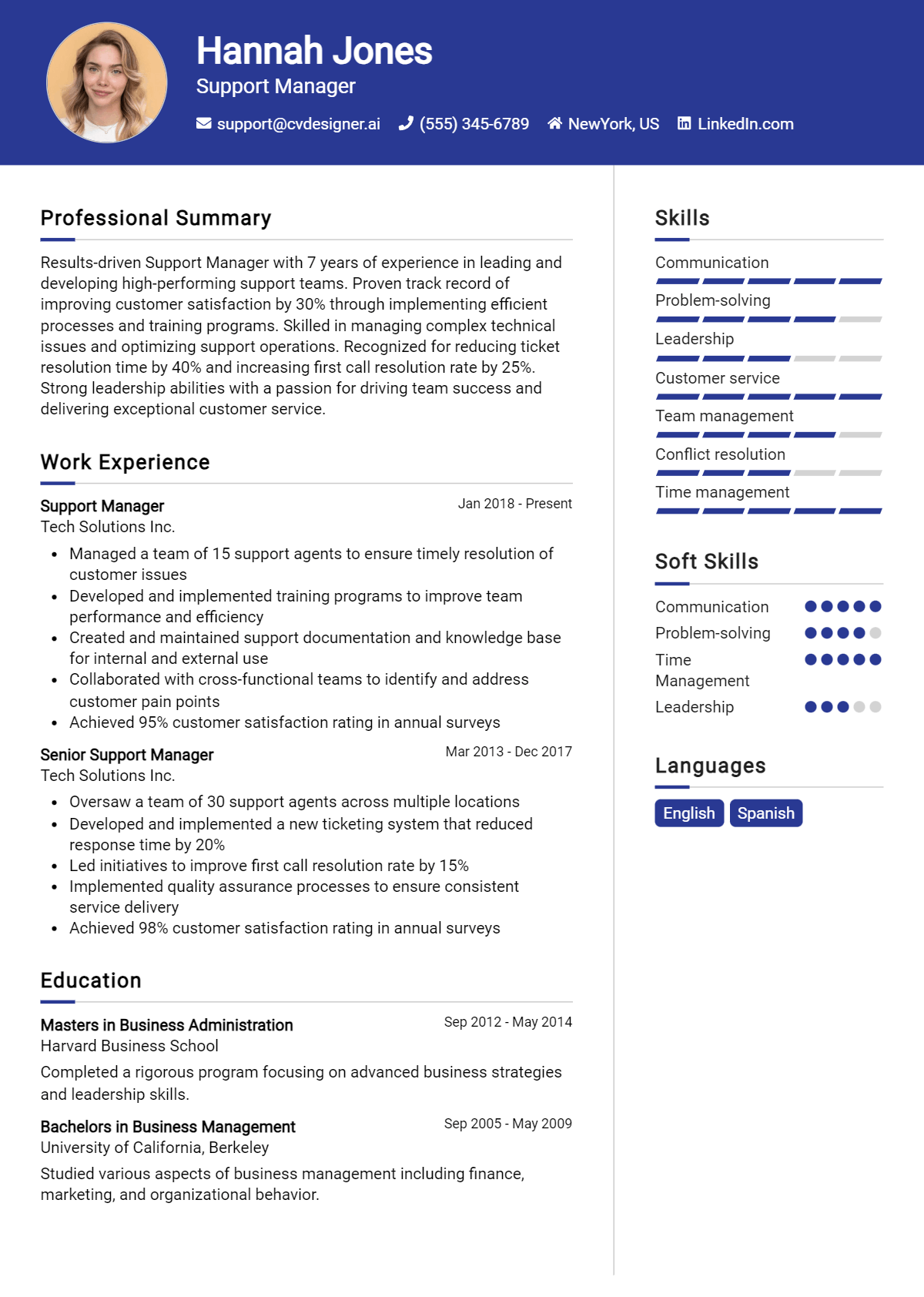Support Manager Resume Example for 2026: Ultimate Guide Preview