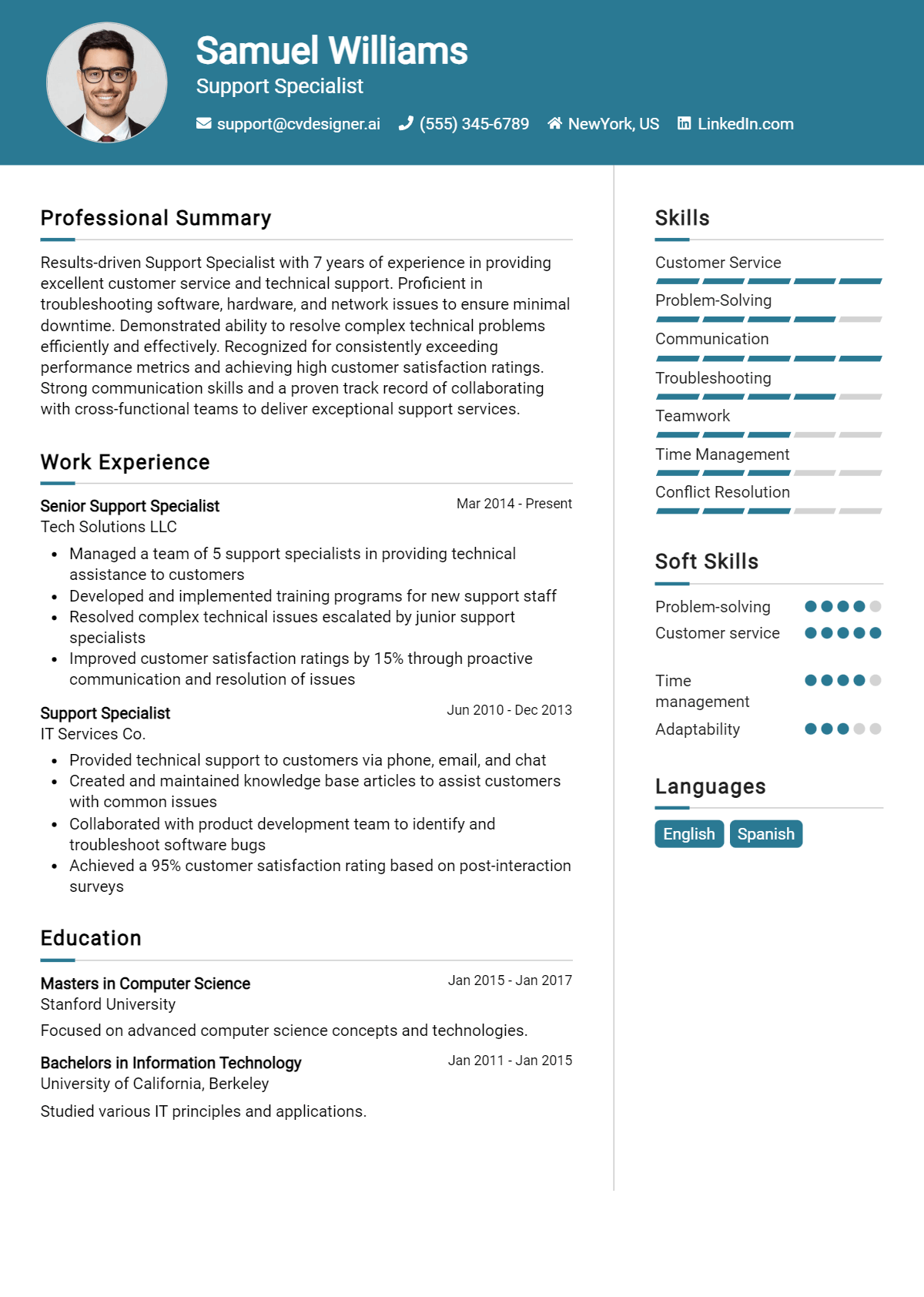 Support Specialist Resume Example for 2026: Best Tips Preview