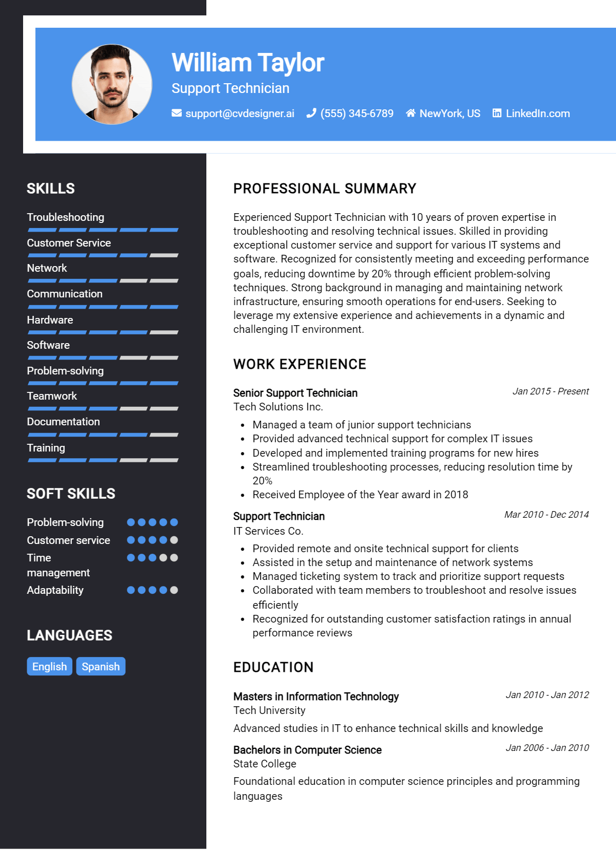 17 Support Technician Resume Examples And Templates for 2026 Preview