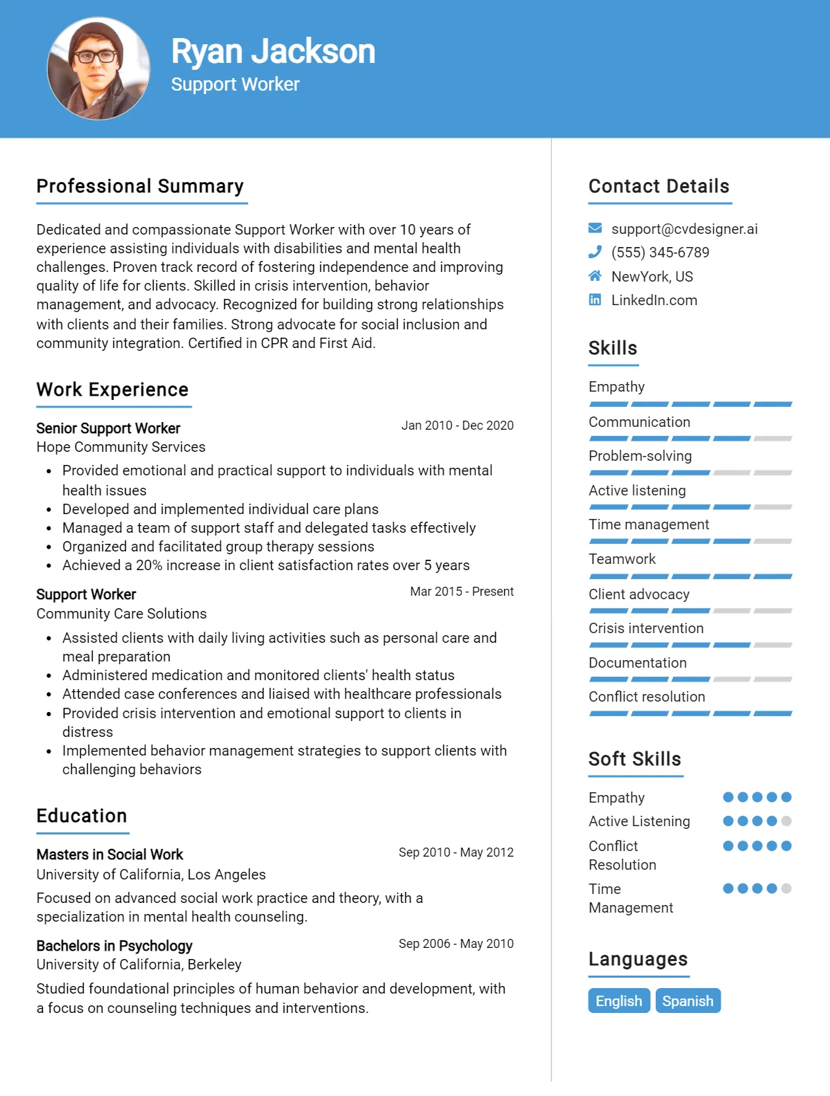 Support Worker CV Example For 2026: Top Tips & Samples Preview