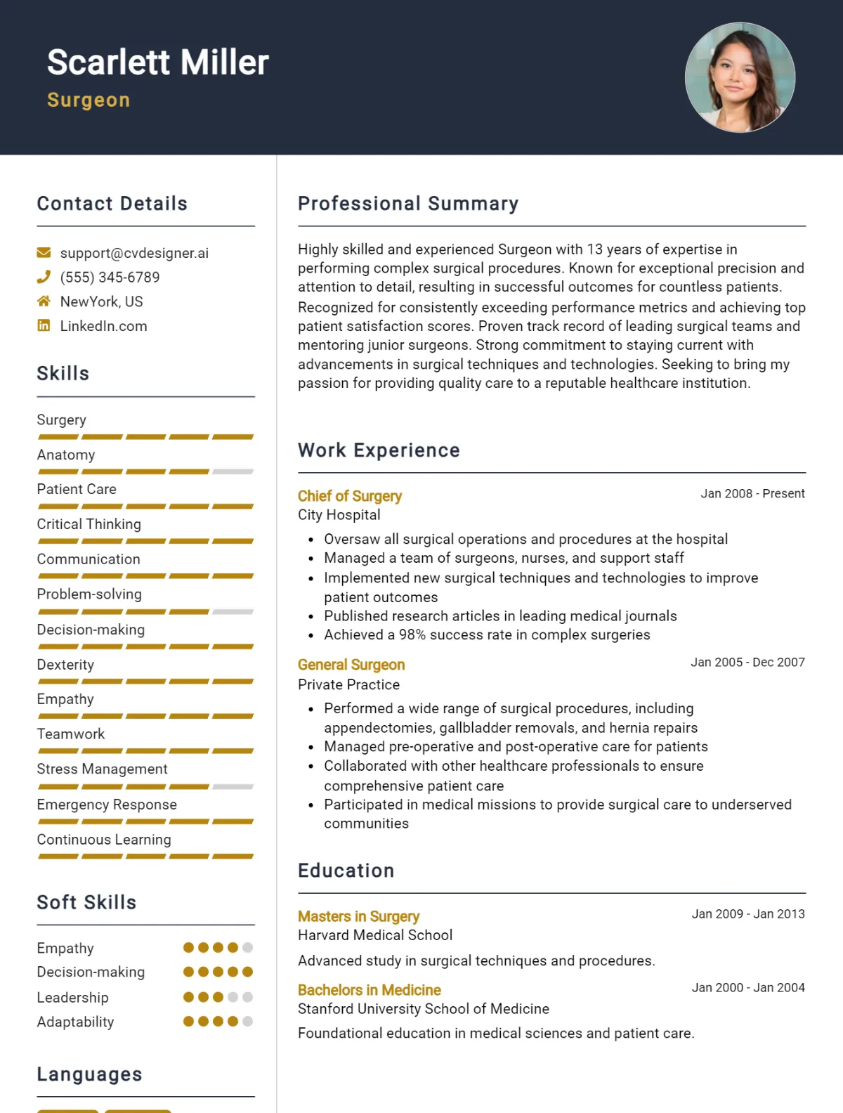 Surgeon CV Example For 2026: Best Writing Guide Preview