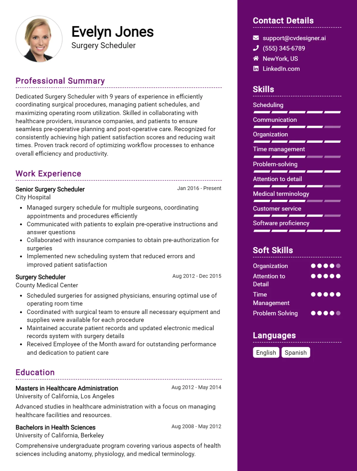 Surgery Scheduler CV Example For 2026: Top Tips & Samples Preview
