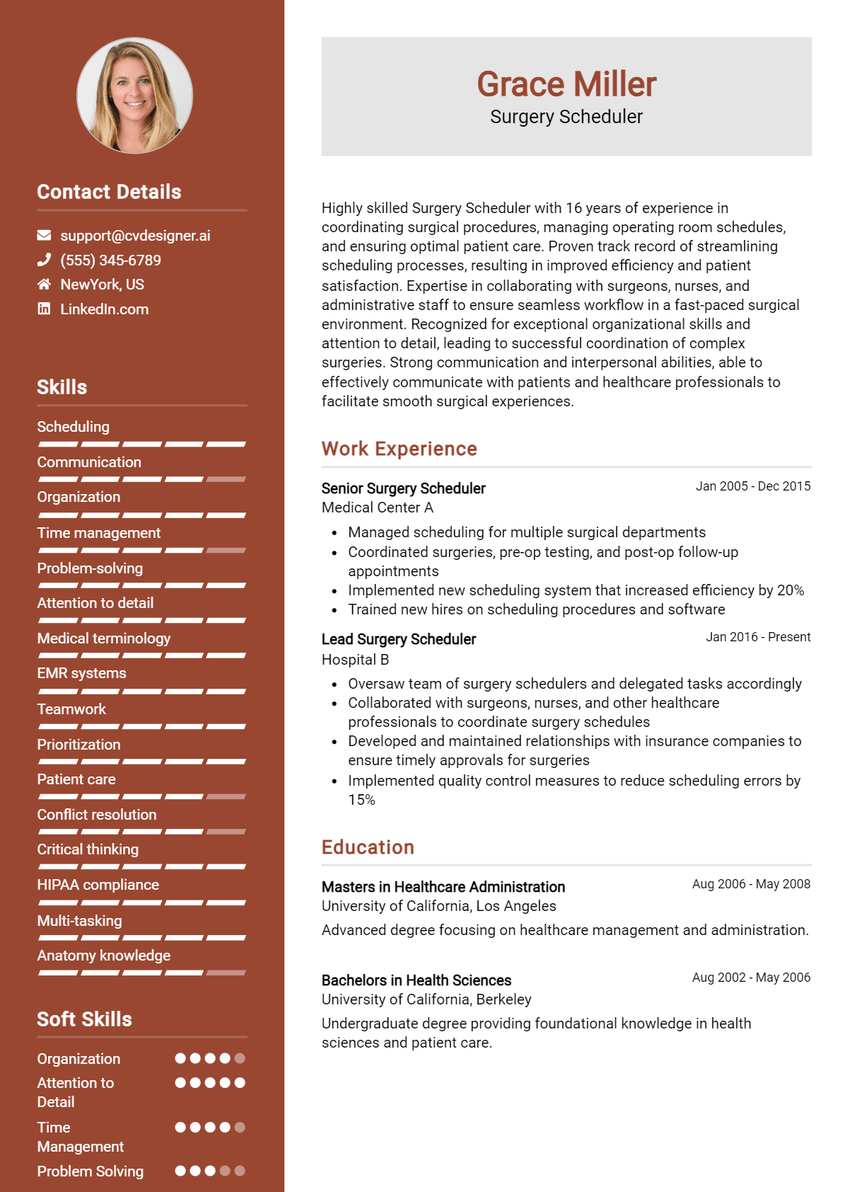 Surgery Scheduler Resume Example for 2026: How to Craft a Winning CV Preview