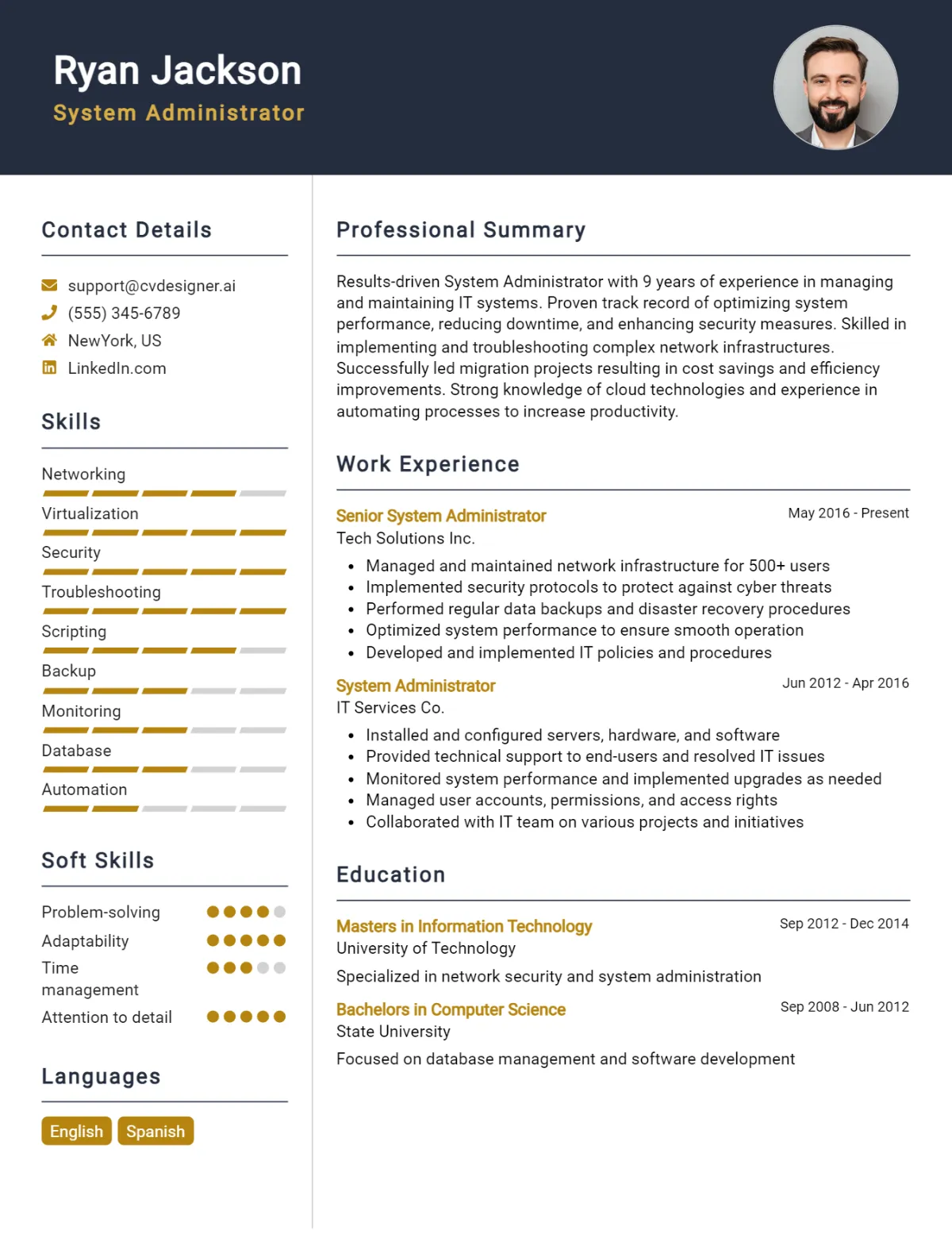 System Administrator CV Example For 2026: Best Writing Guide Preview