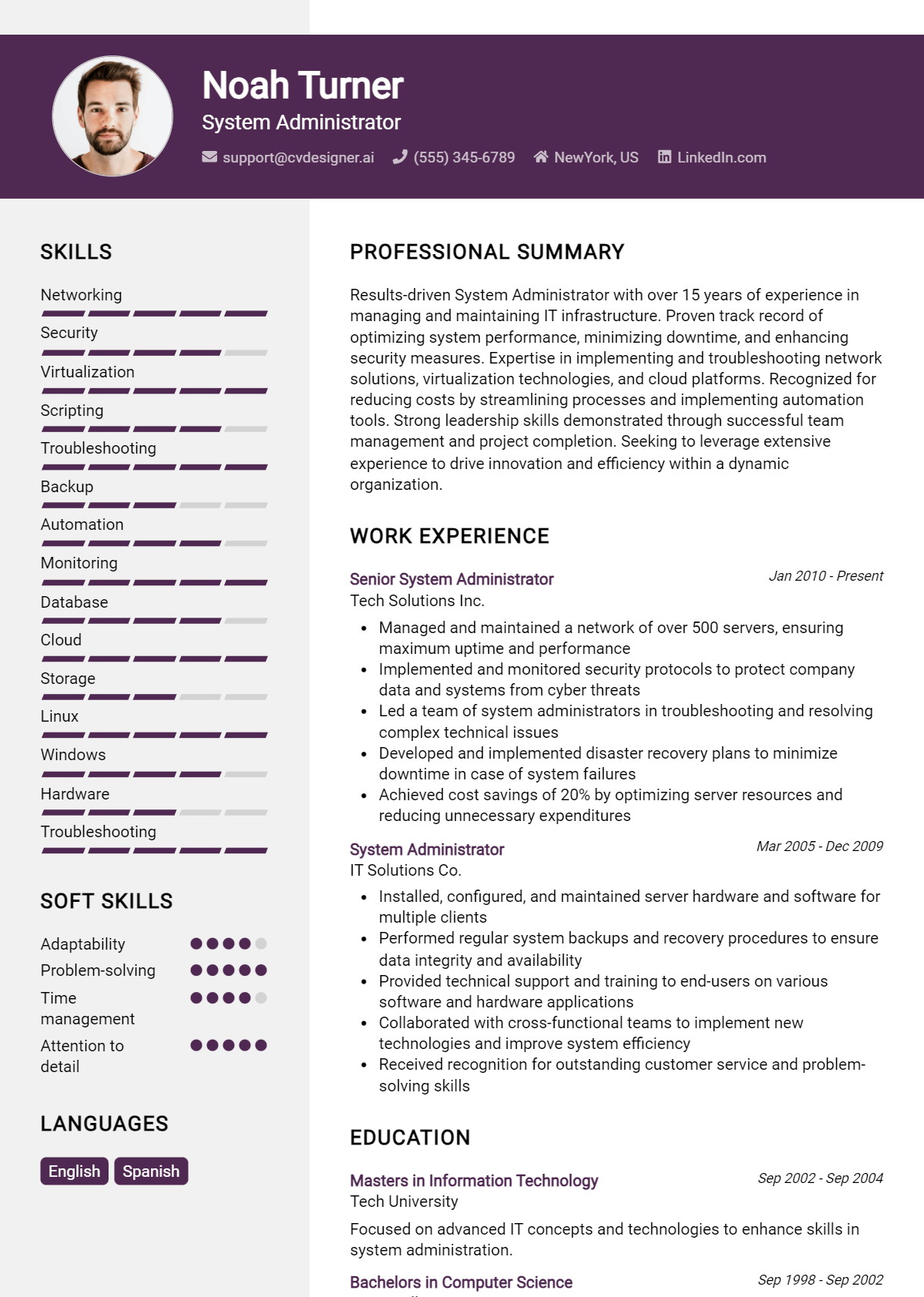 16 System Administrator Resume Examples And Templates for 2026 Preview