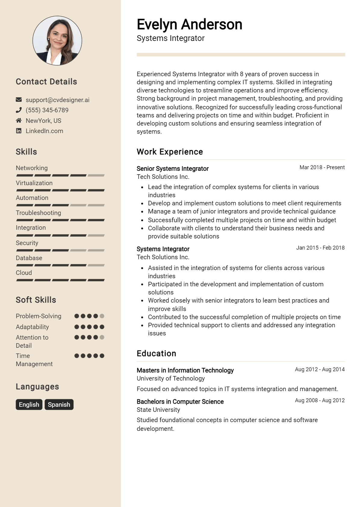 Systems Integrator Resume Example for 2026: Best Writing Guide Preview