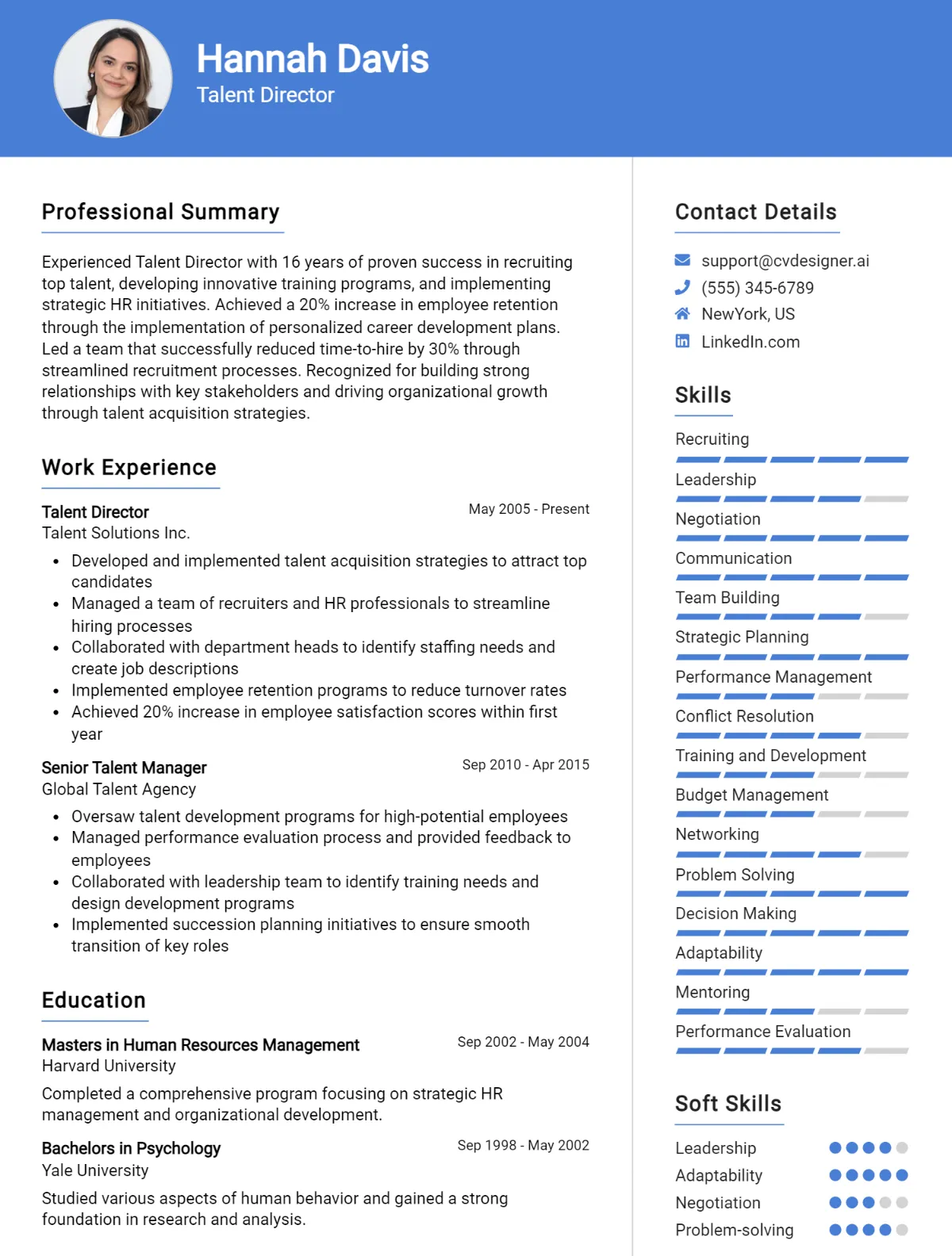 Talent Director CV Example For 2026: Expert Tips & Templates Preview