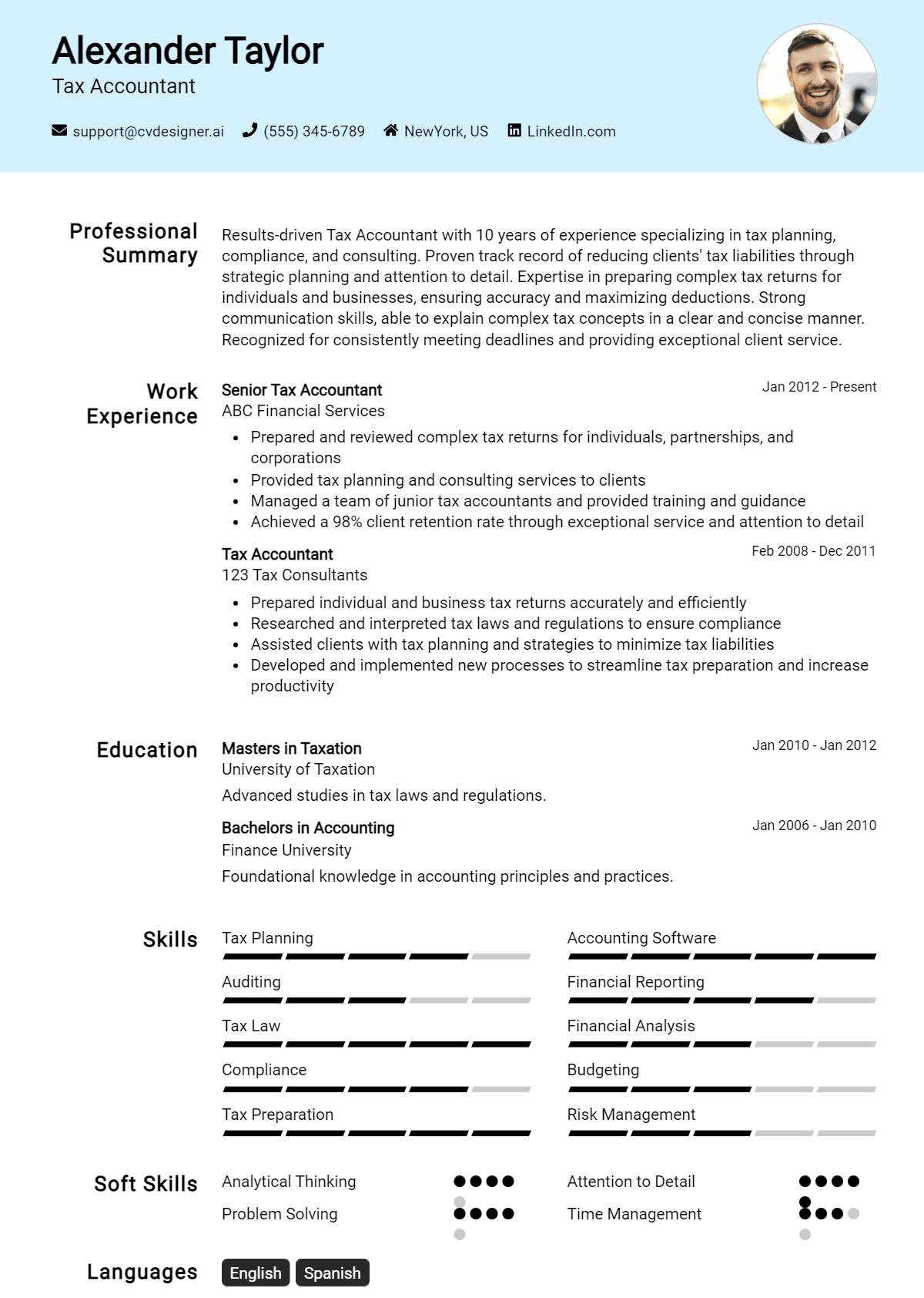 14 Tax Accountant Resume Examples And Templates for 2026 Preview