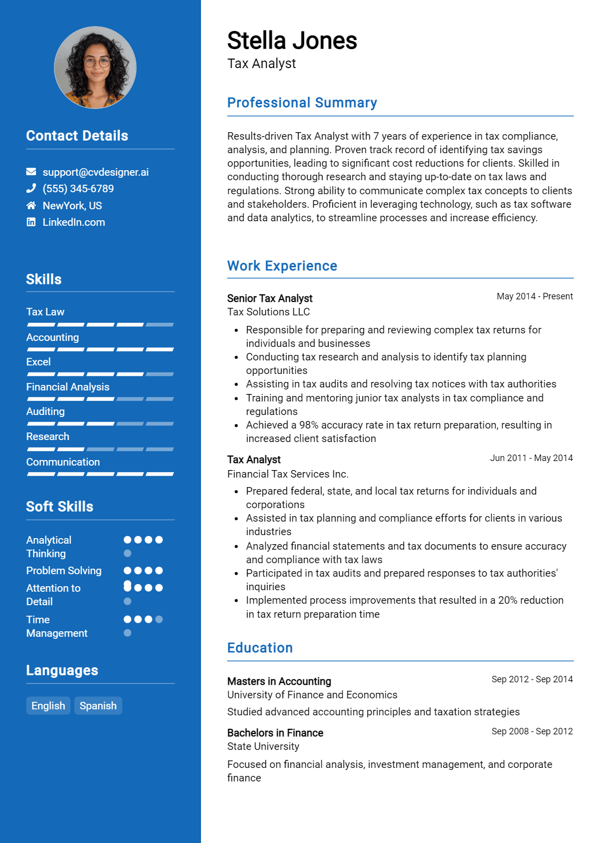 12 Tax Analyst Resume Examples And Templates for 2026 Preview
