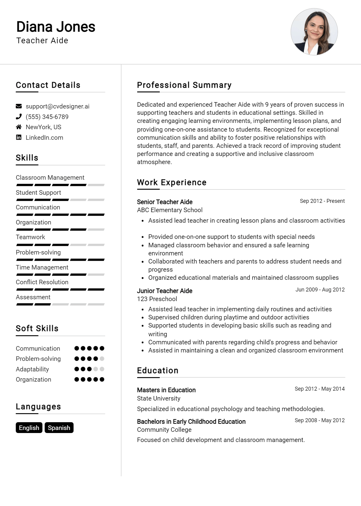 Teacher Aide Resume Example for 2026: How to Craft a Winning CV Preview