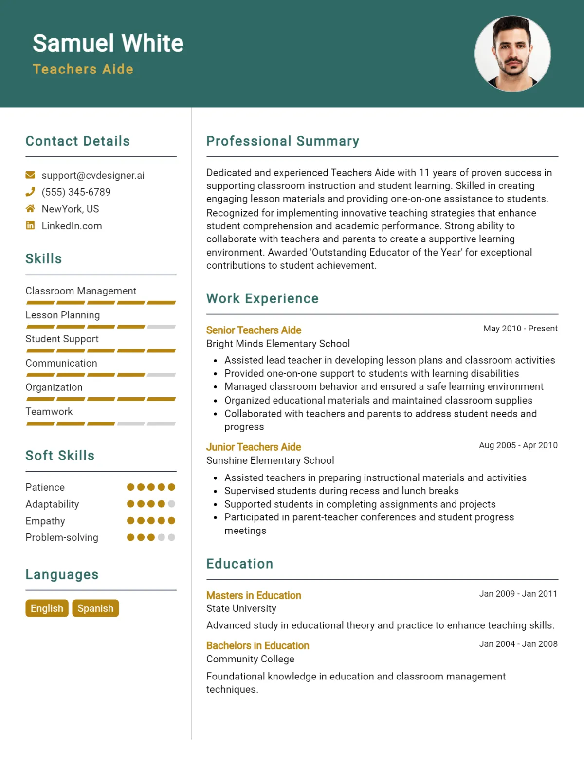 Teachers Aide CV Example For 2026: Effective CV Writing Tips Preview