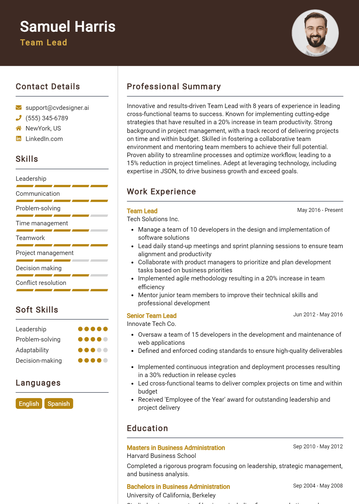 Team Lead Resume Example for 2026: Downloadable Templates Preview