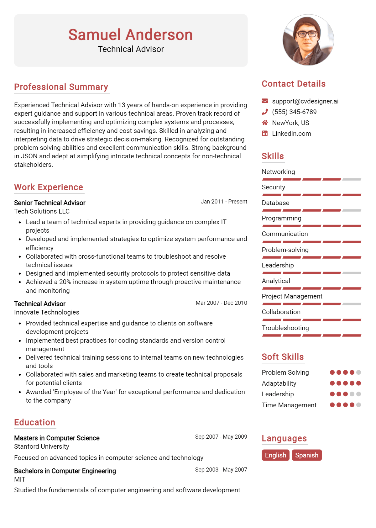 Technical Advisor Resume Example for 2026: Best Tips & Templates Preview