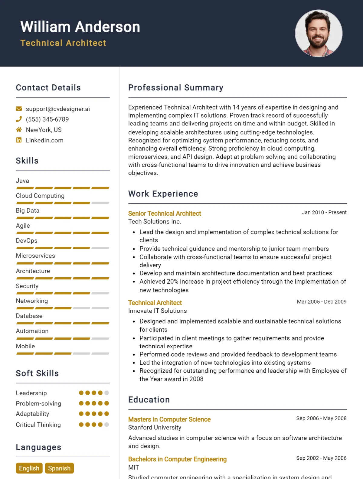 Technical Architect CV Example For 2026: Best Writing Guide Preview