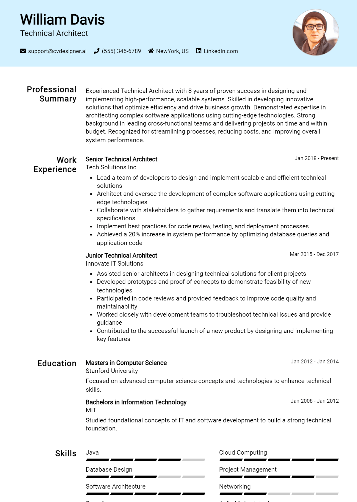 Technical Architect Resume Example for 2026: Free Templates Preview