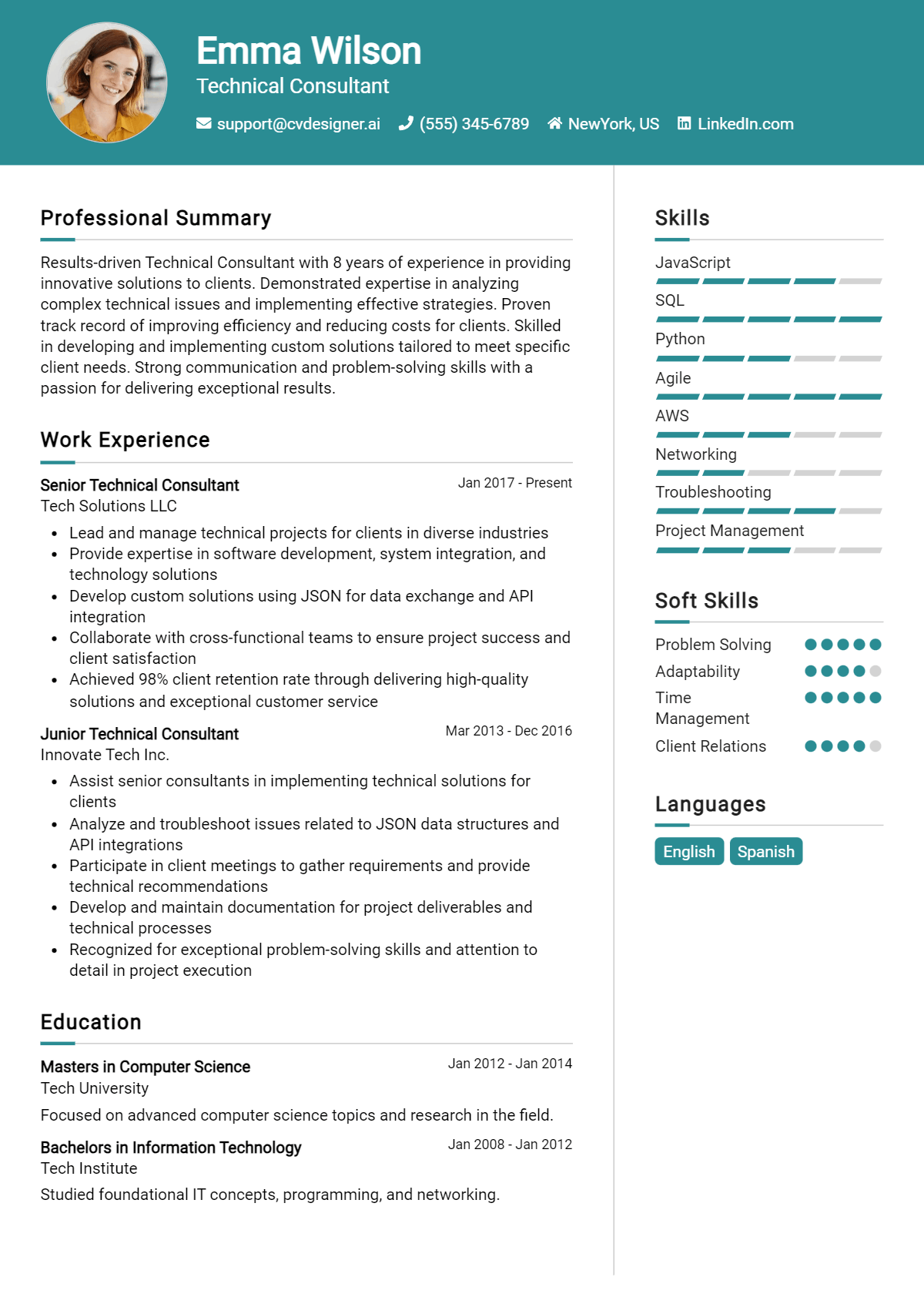 Technical Consultant Resume Example for 2026: Best Writing Tips Preview
