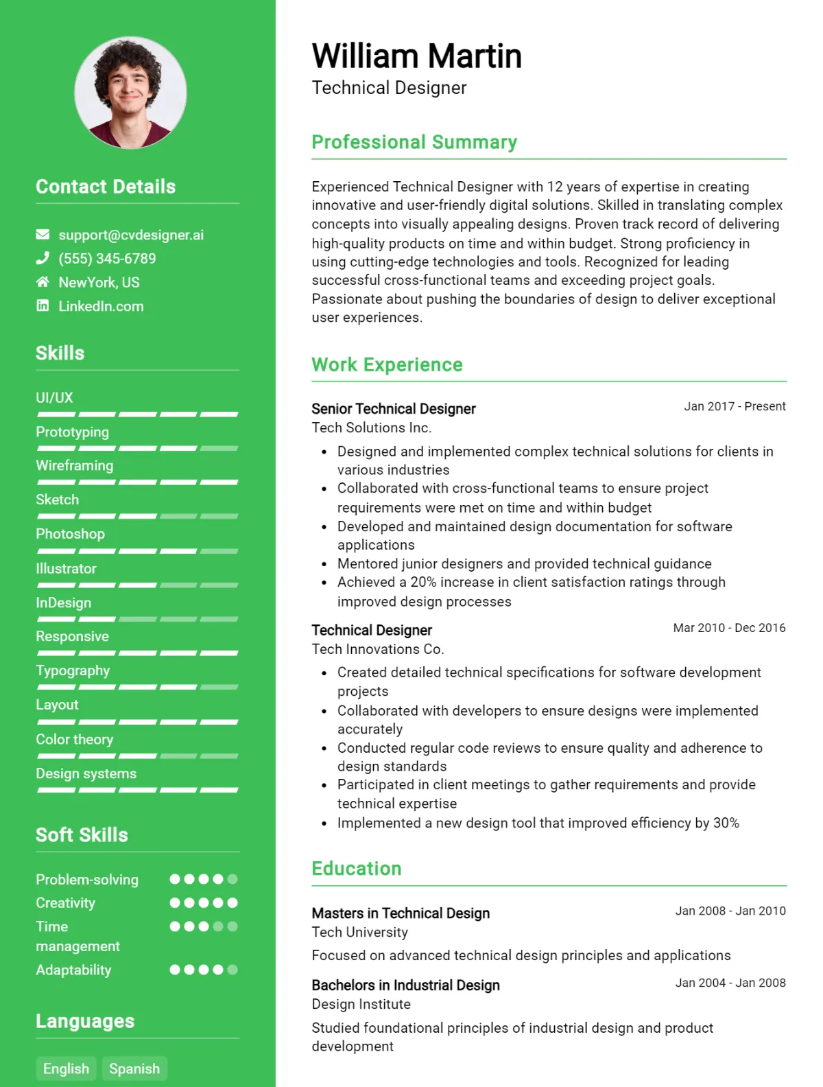 Technical Designer CV Example For 2026: Samples & Best Practices Preview
