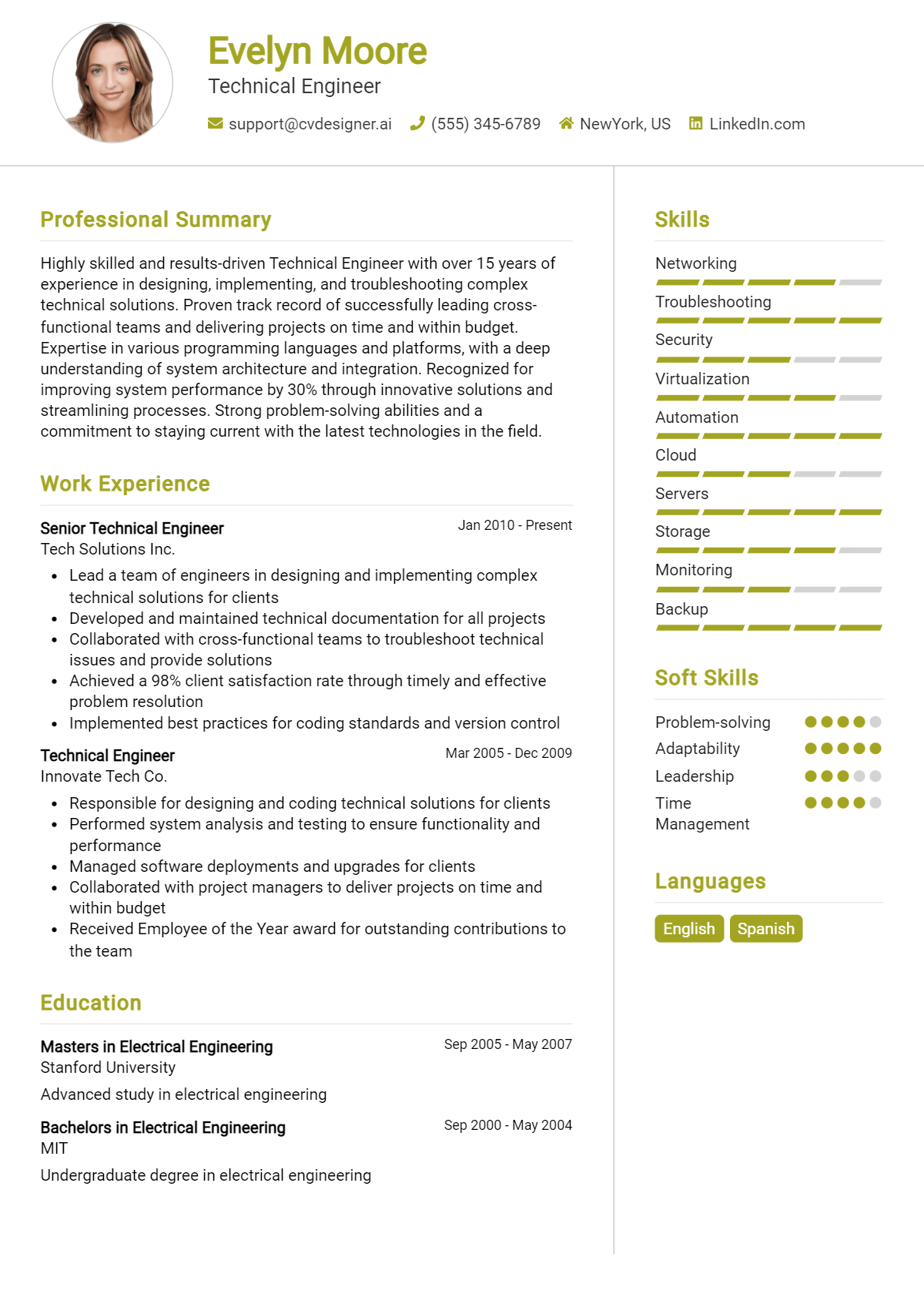 Technical Engineer Resume Example for 2026: Strategies & Templates Preview