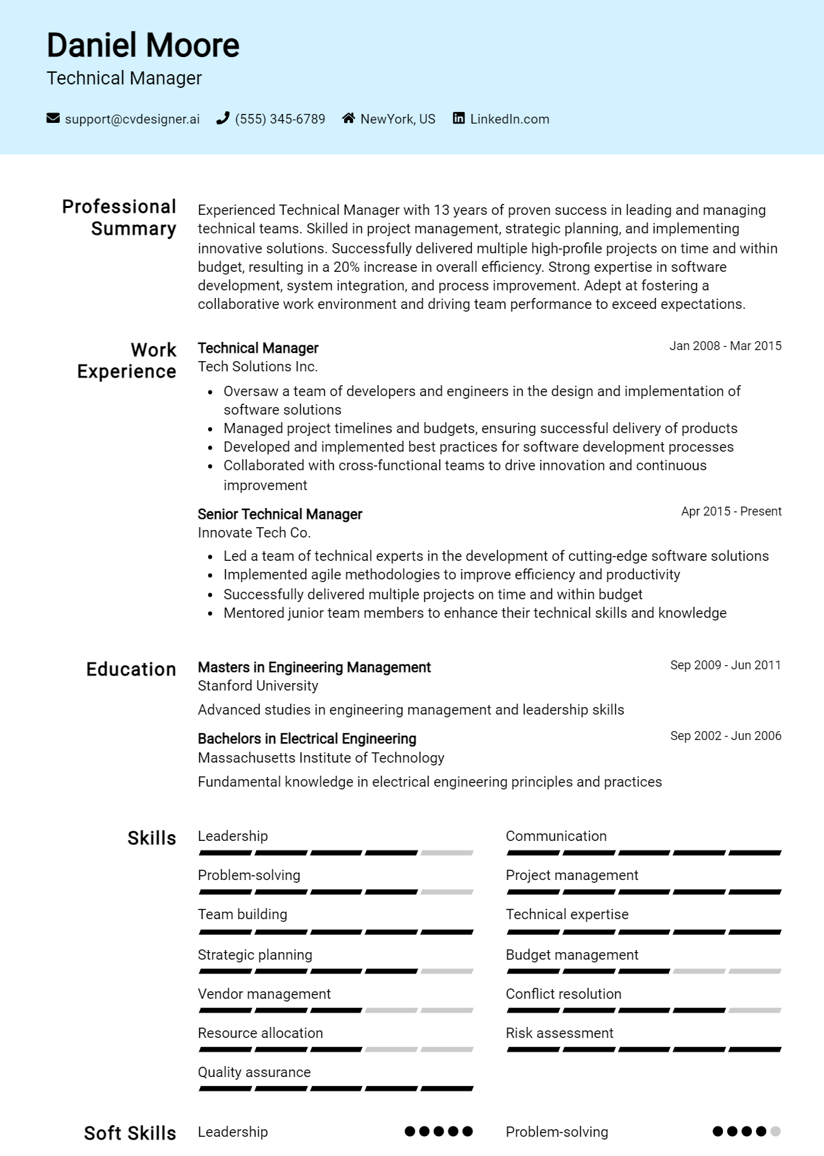 16 Technical Manager CV Examples And Templates For 2026 Preview