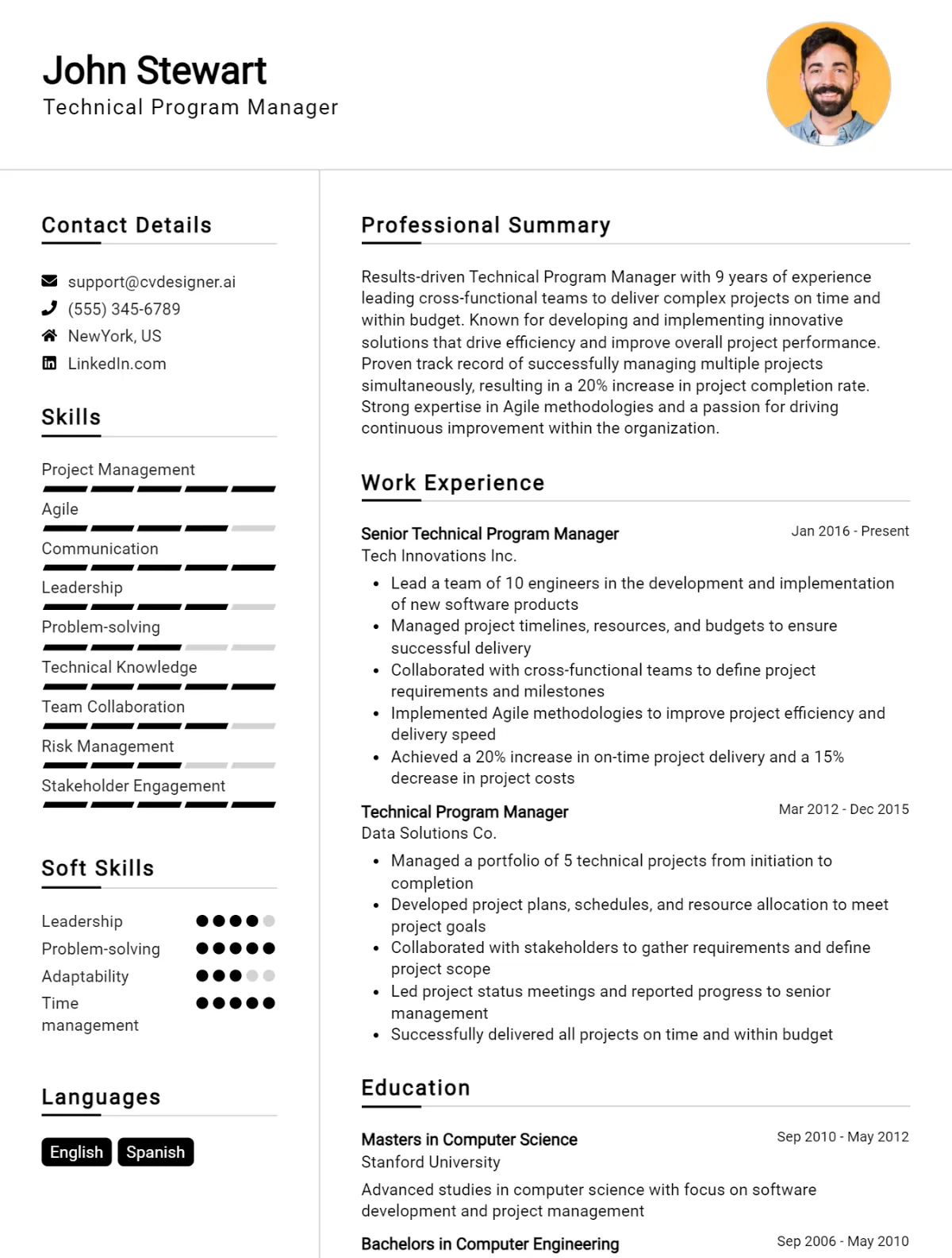 Technical Program Manager CV Example For 2026: Top Tips & Samples Preview