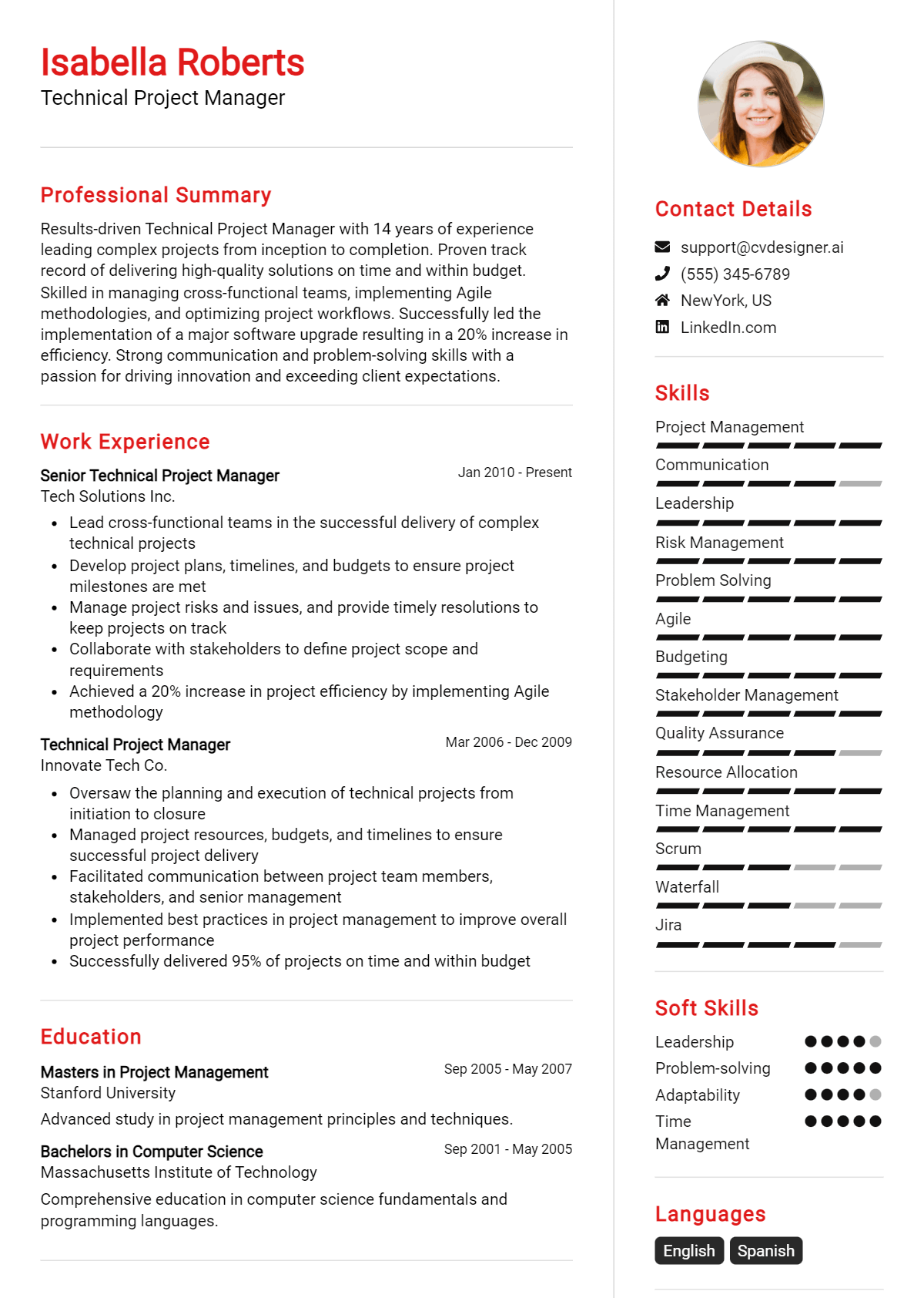 Technical Project Manager Resume Example for 2026: Tips to Stand Out Preview