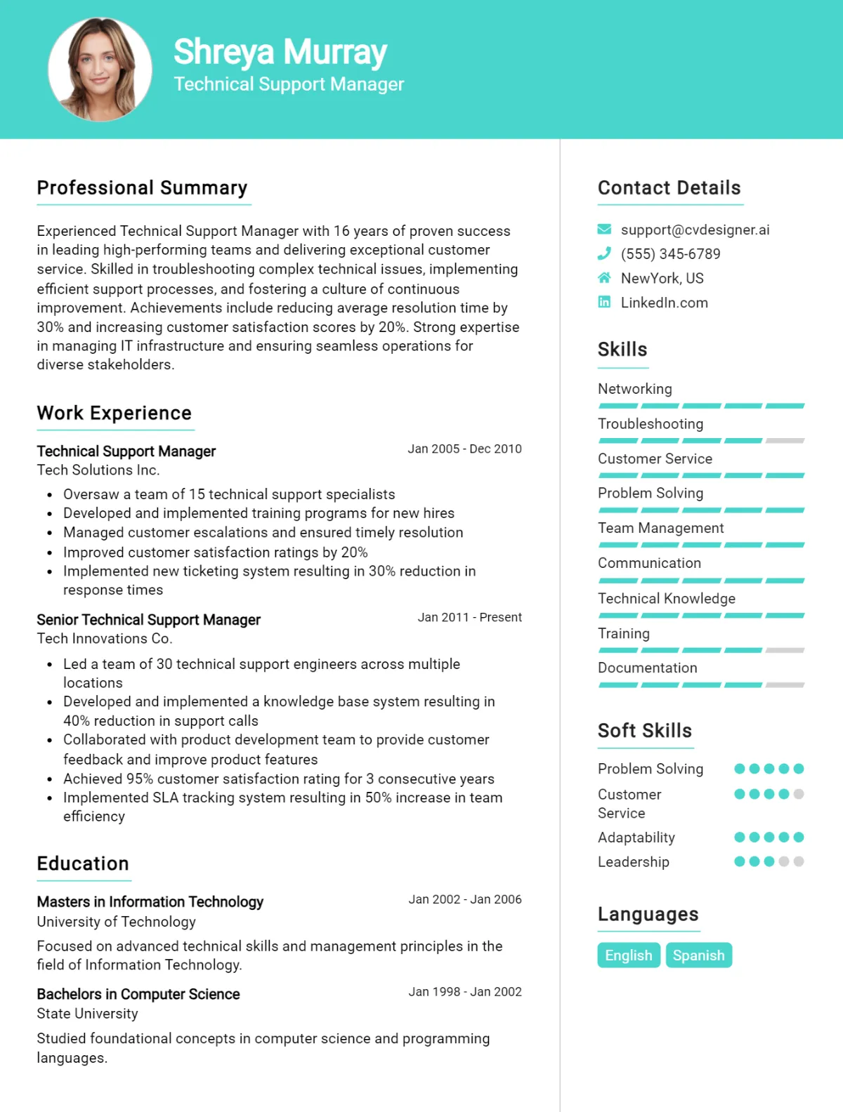 16 Technical Support Manager CV Examples And Templates For 2026 Preview