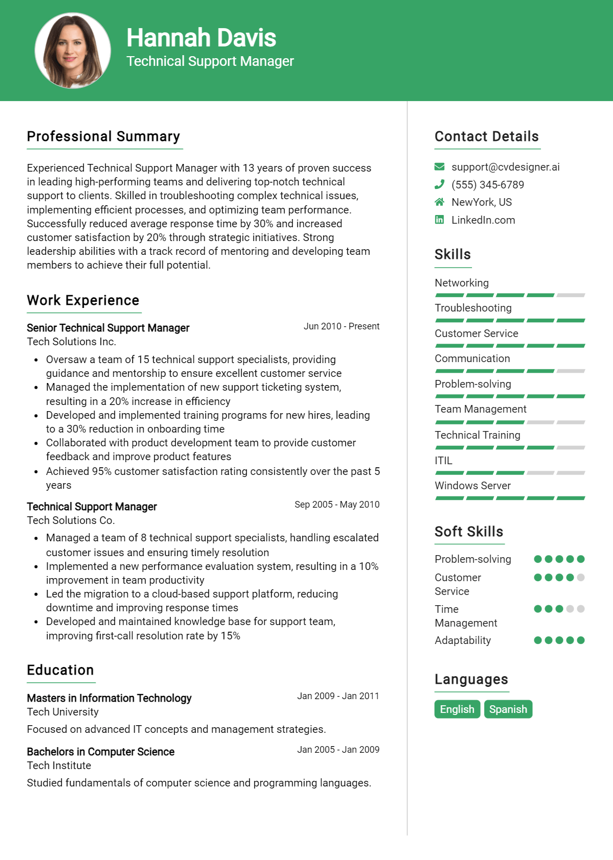 18 Technical Support Manager Resume Examples And Templates for 2026 Preview