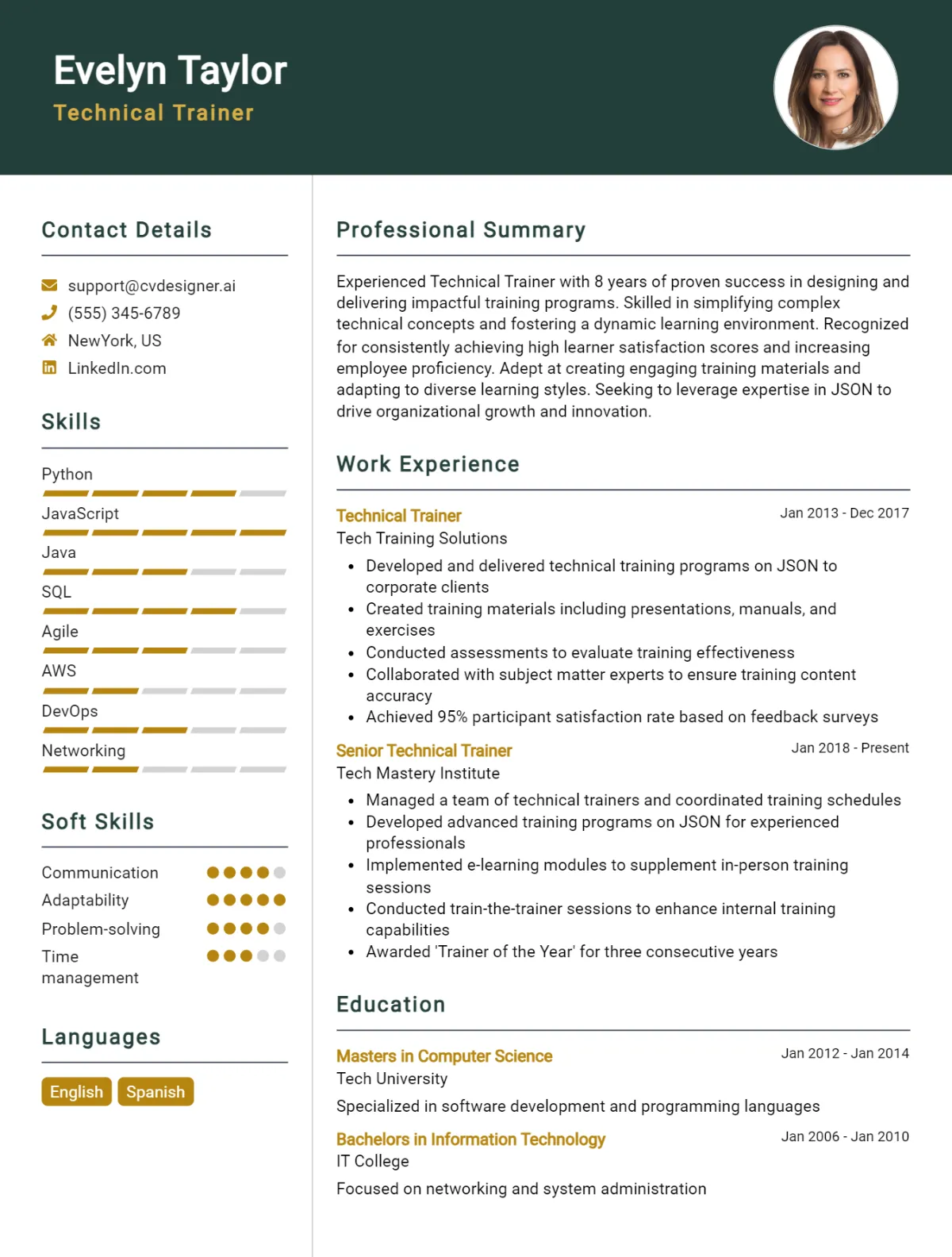 Technical Trainer CV Example For 2026: Strategies & Templates Preview