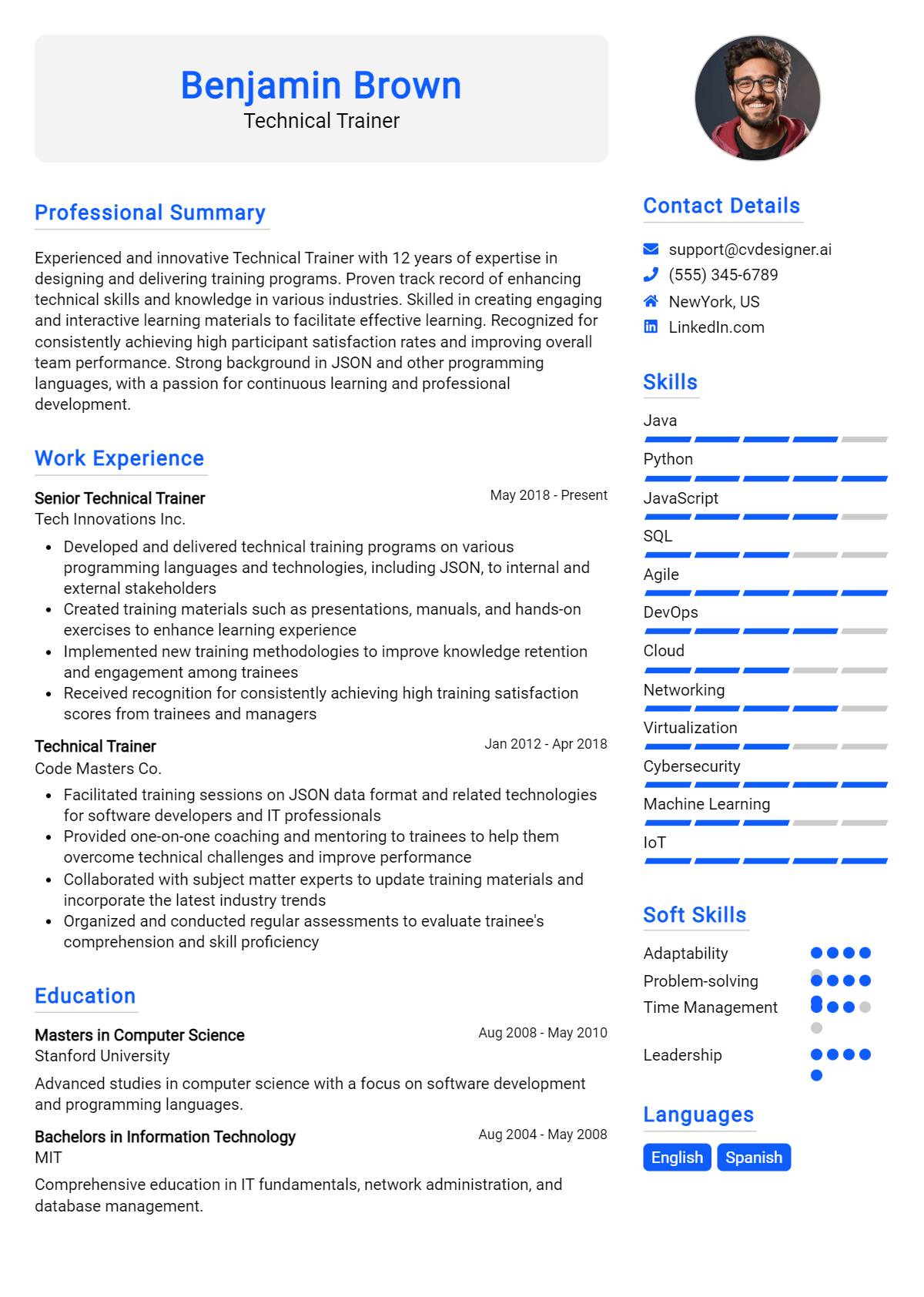 Technical Trainer Resume Example for 2026: Best Tips & Templates Preview