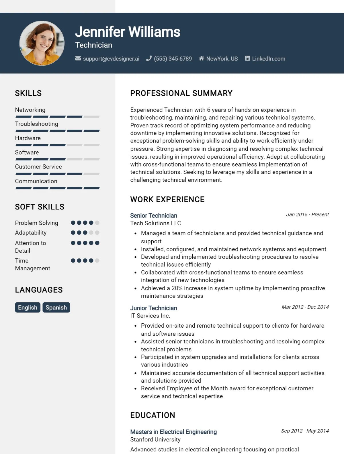 24 Technician CV Examples And Templates For 2026 Preview