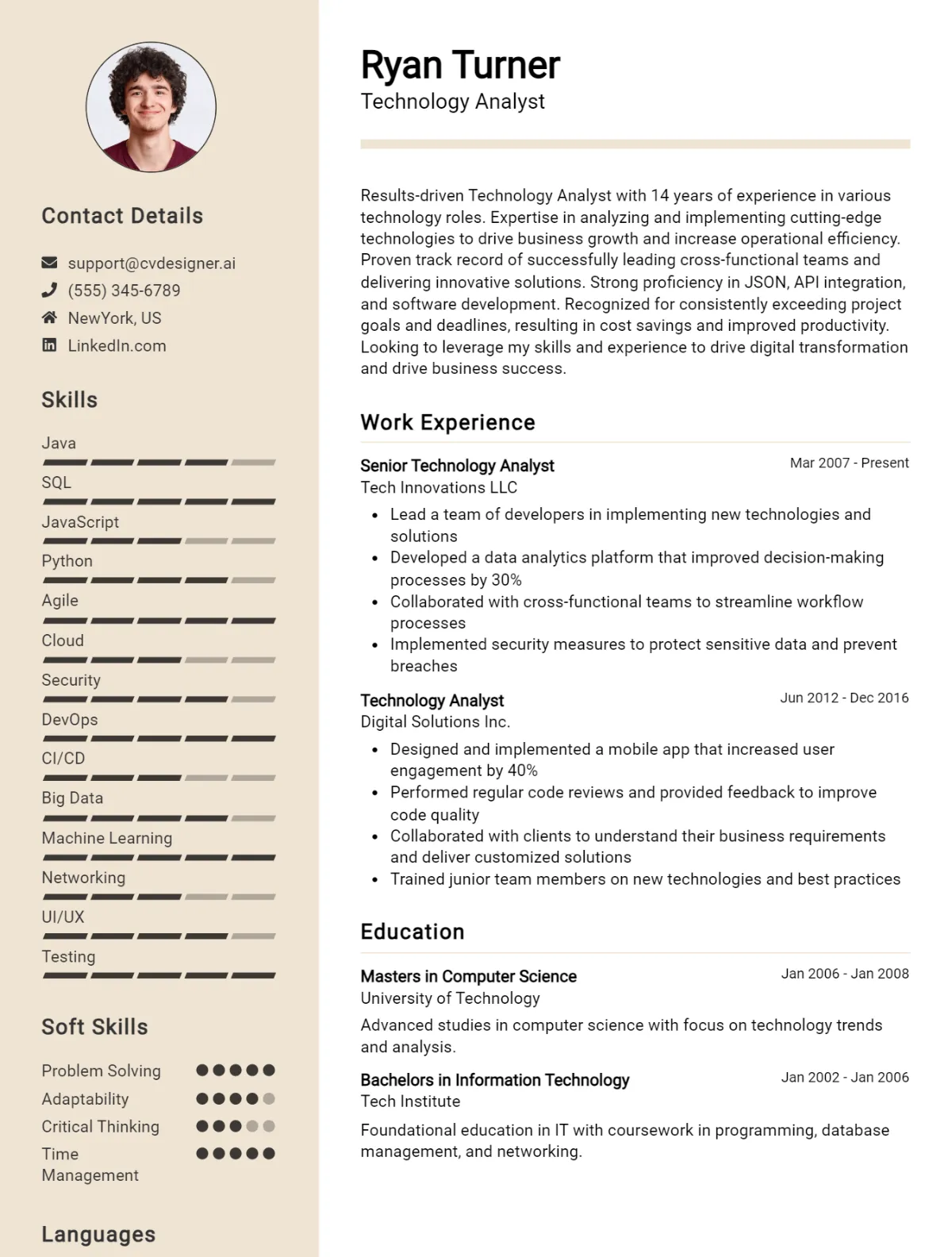Technology Analyst CV Example For 2026: How to Craft a Winning CV Preview