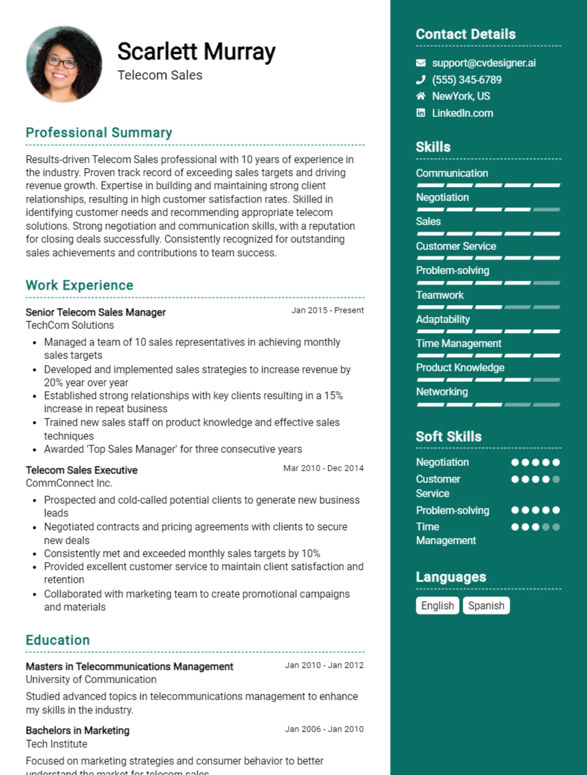 Telecom Sales CV Example For 2026: Ultimate Guide Preview