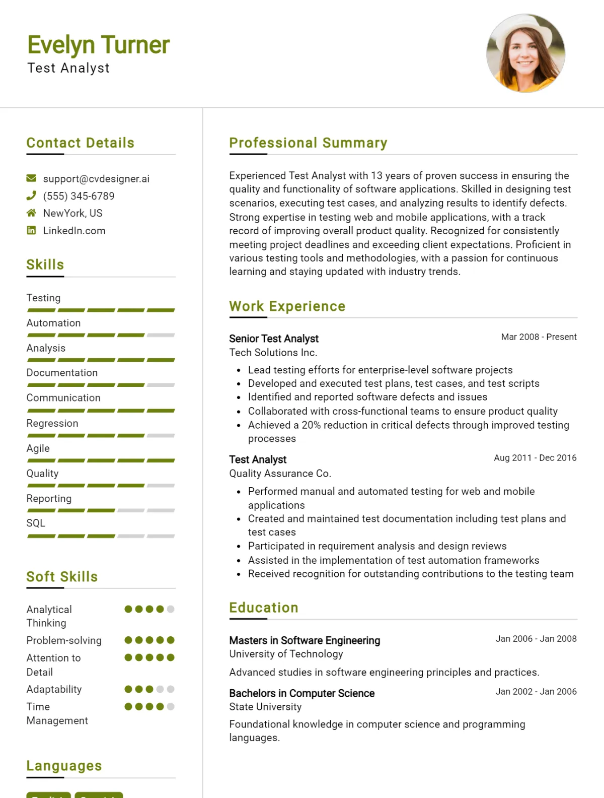 Test Analyst CV Example for 2026: Tips to Stand Out Preview