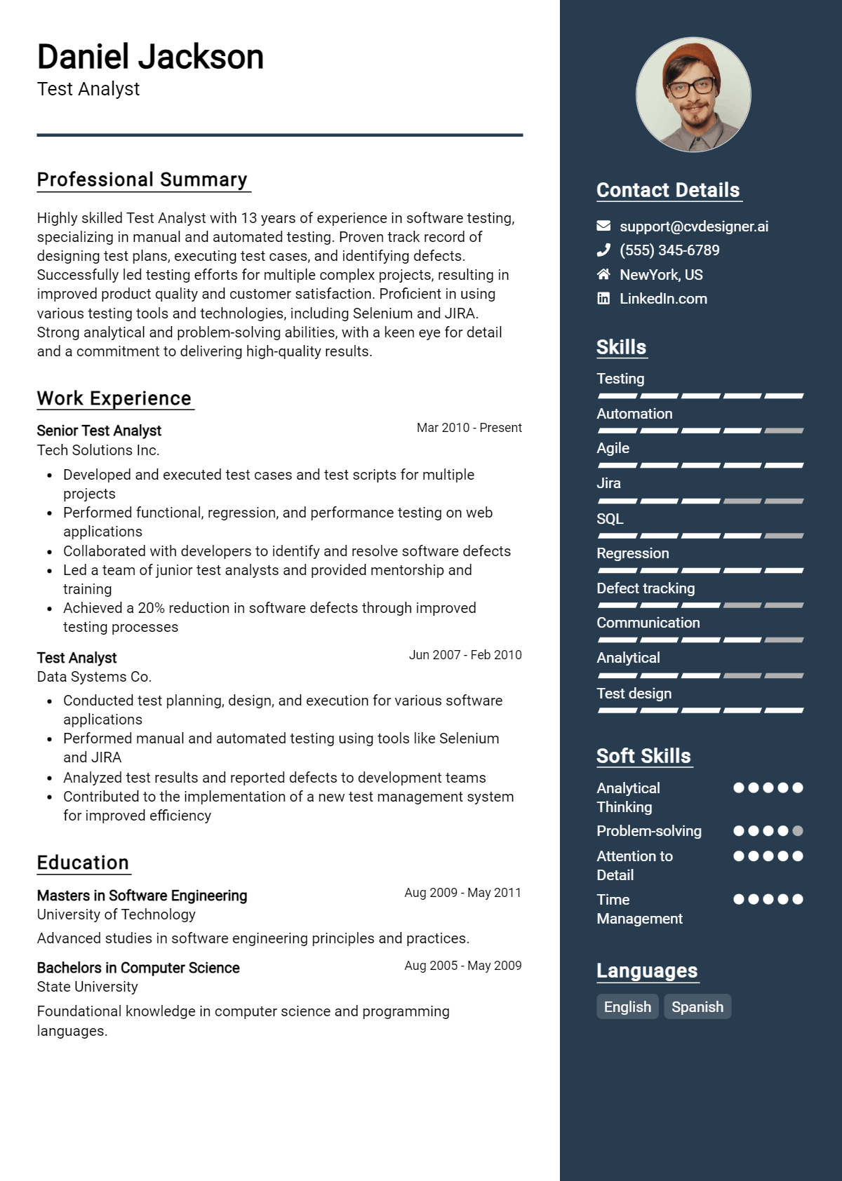 Test Analyst Resume Example for 2026: Tips to Stand Out Preview